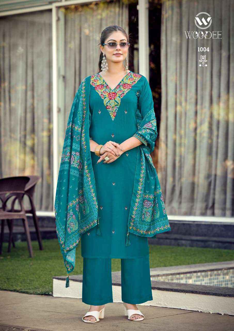 Woodee Rutavi Rayon Readymade Suit (6 pcs Catalogue)