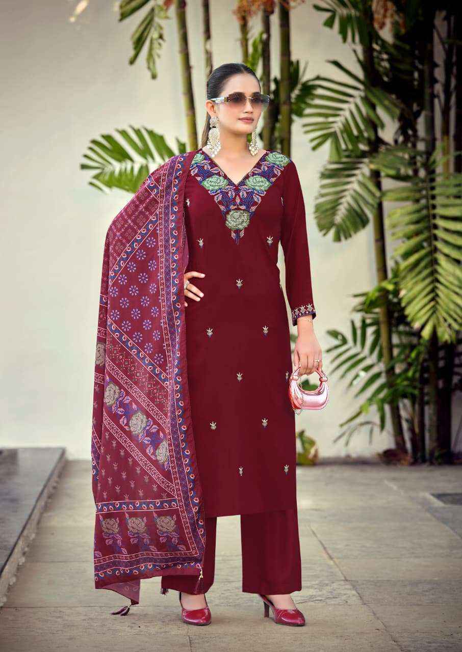 Woodee Rutavi Rayon Readymade Suit (6 pcs Catalogue)