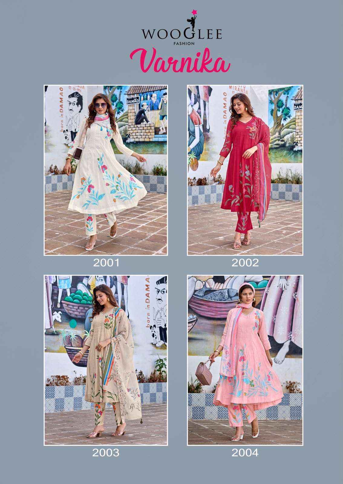 Wooglee Varnika Chanderi Silk Kurti Combo 4 pcs Catalogue