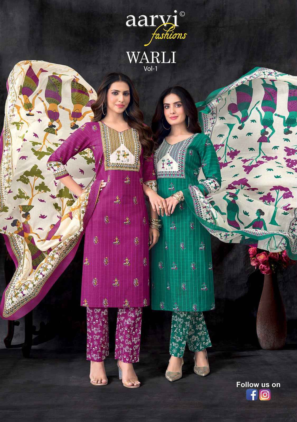 Aarvi Fashion Warli Vol 1 Radymade Cotton Dress 8 pcs Catalogue