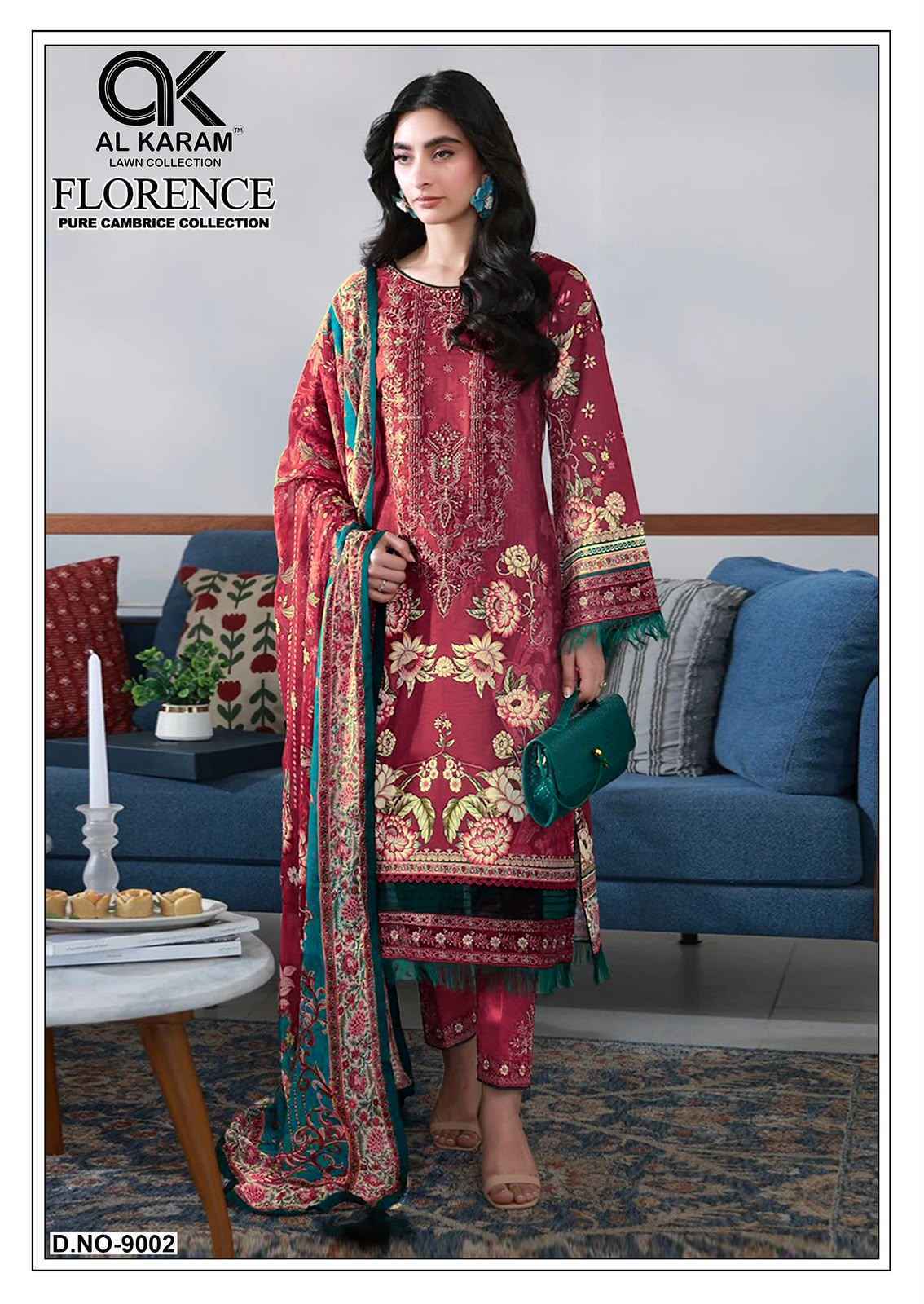 Al Karam Florence Vol 9 Cambric Cotton Dress Material 6 pcs Catalogue