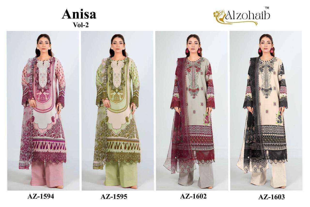 Al Zohaib Anisa Vol 2 Cotton Dress Material 4 pcs Catalogue