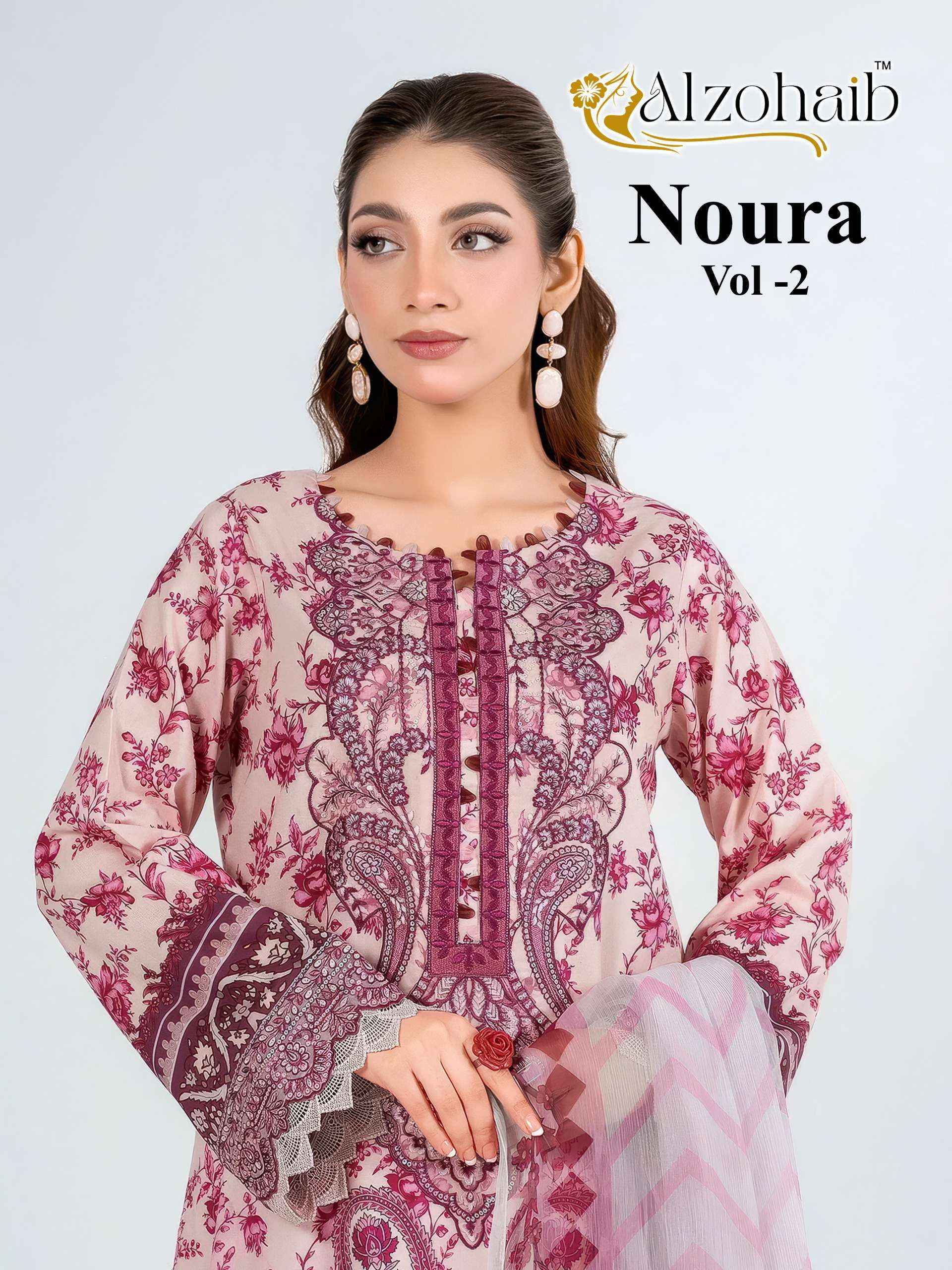 Al Zohaib Noura Vol 2 Cotton Dress Material 4 pcs Catalogue