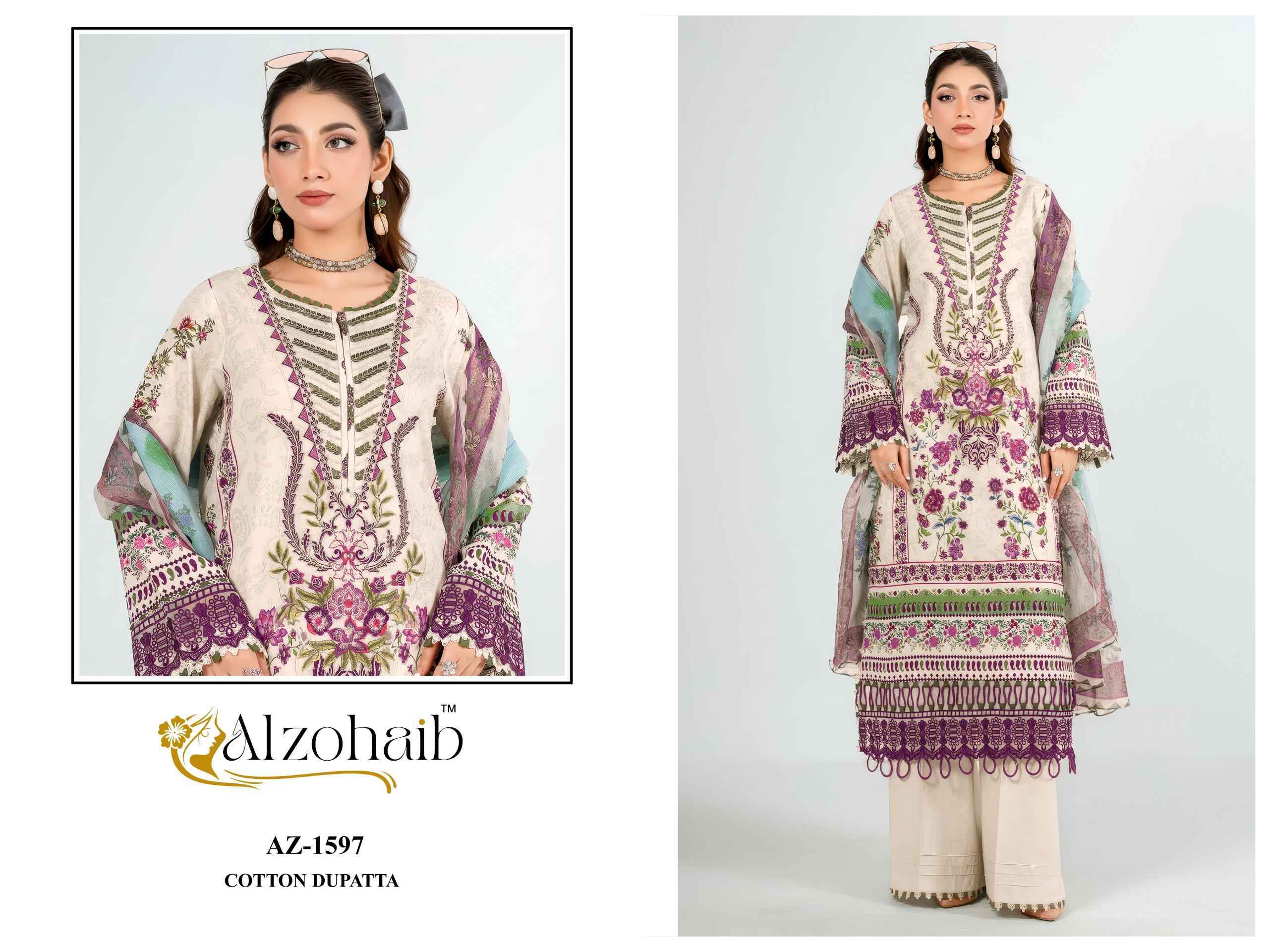 Al Zohaib Nura Vol 1 Cotton Dress Material 4 pcs Catalogue