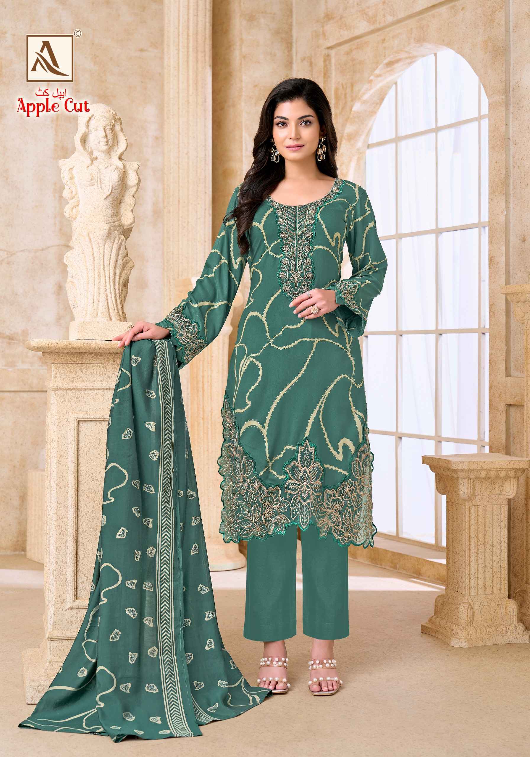 Alok Apple Cut Viscose Reyon Dress Material 6 pcs Catalogue