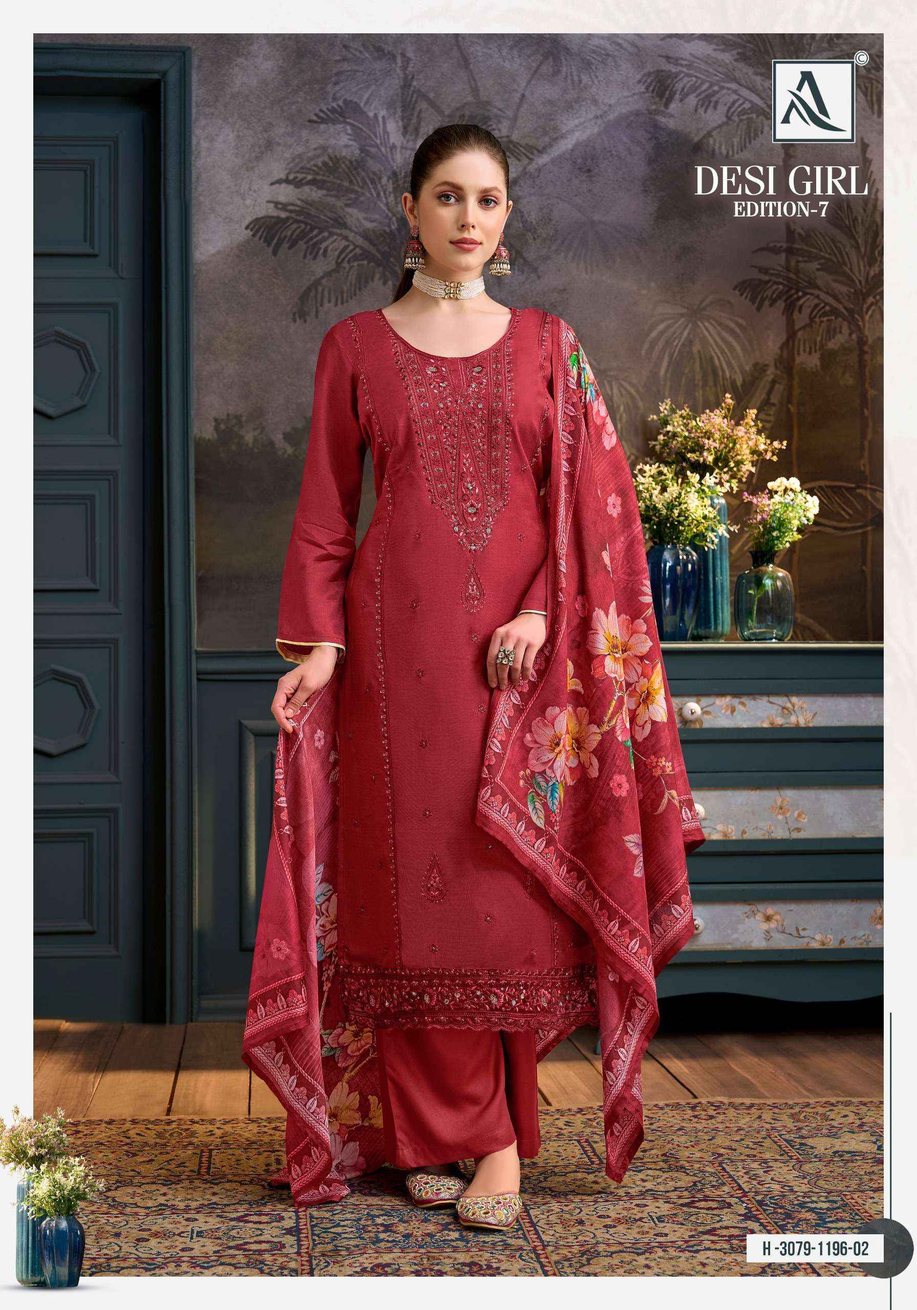 Alok Desi Girl Edition 7 Viscose Maslin Dress Material 6 pcs Catalogue