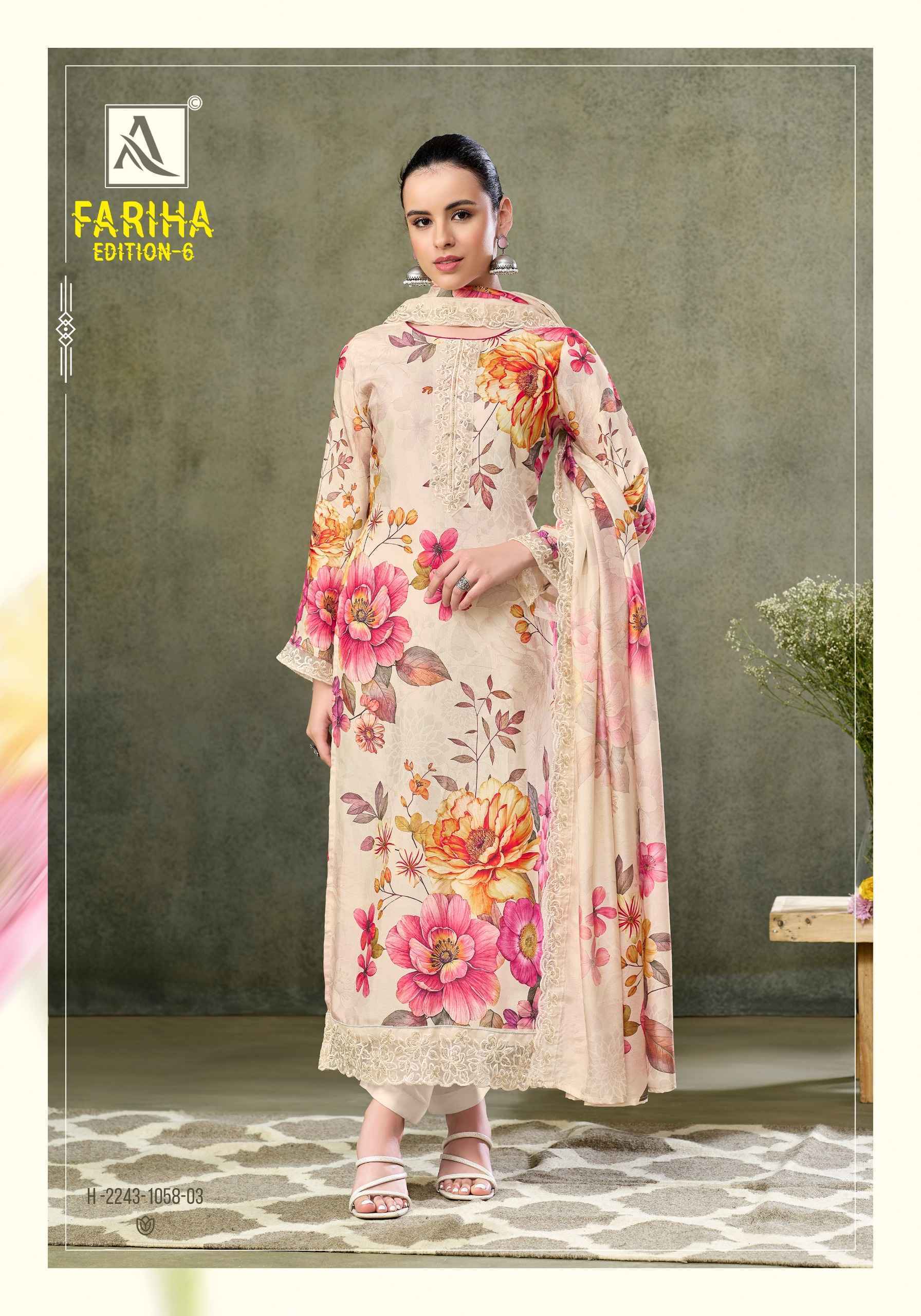 Alok Fariha Edition 7 Muslin Dress Material 8 pcs Catalogue