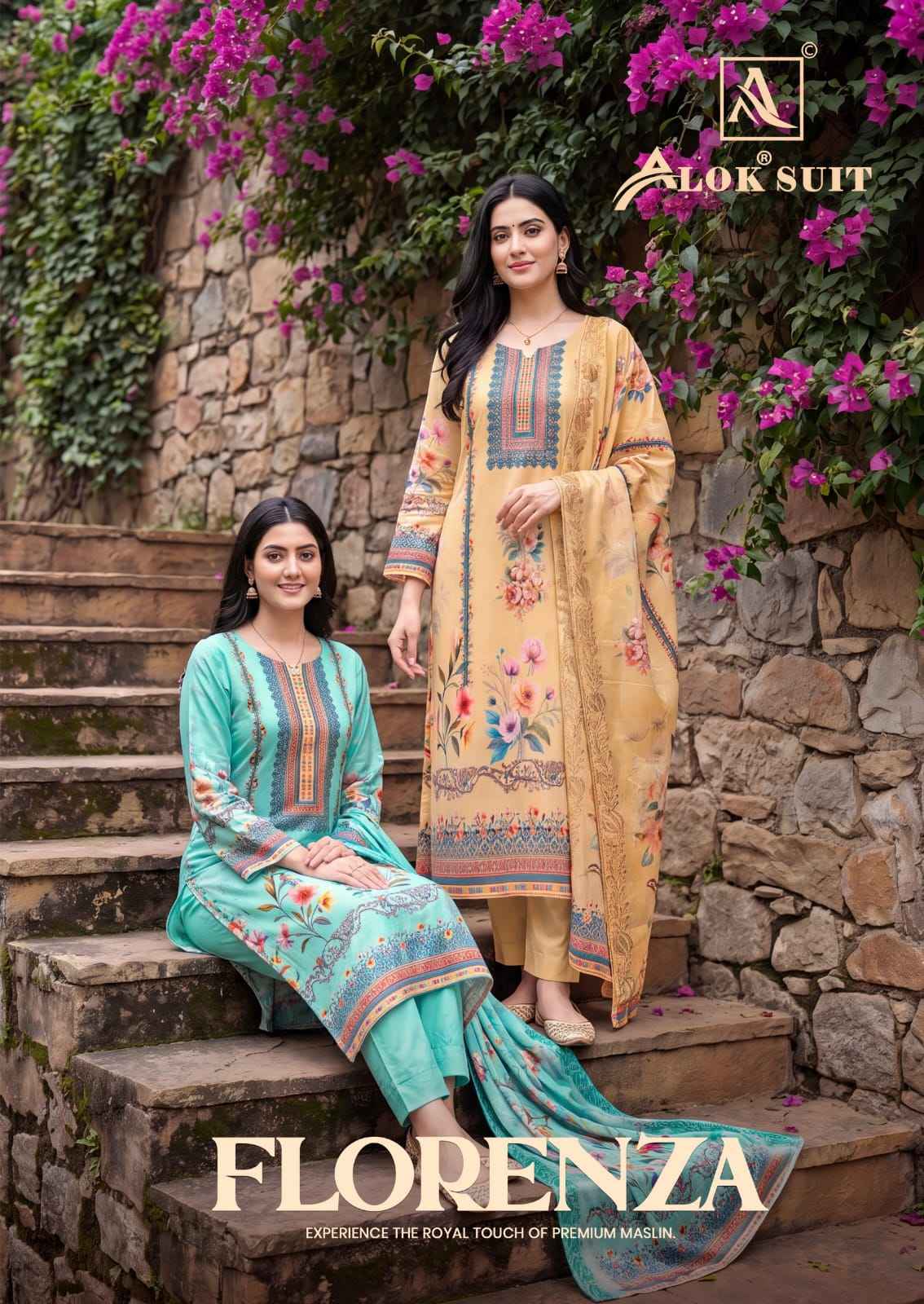Alok Florenza Viscose Maslin Dress Material 6 pcs Catalogue