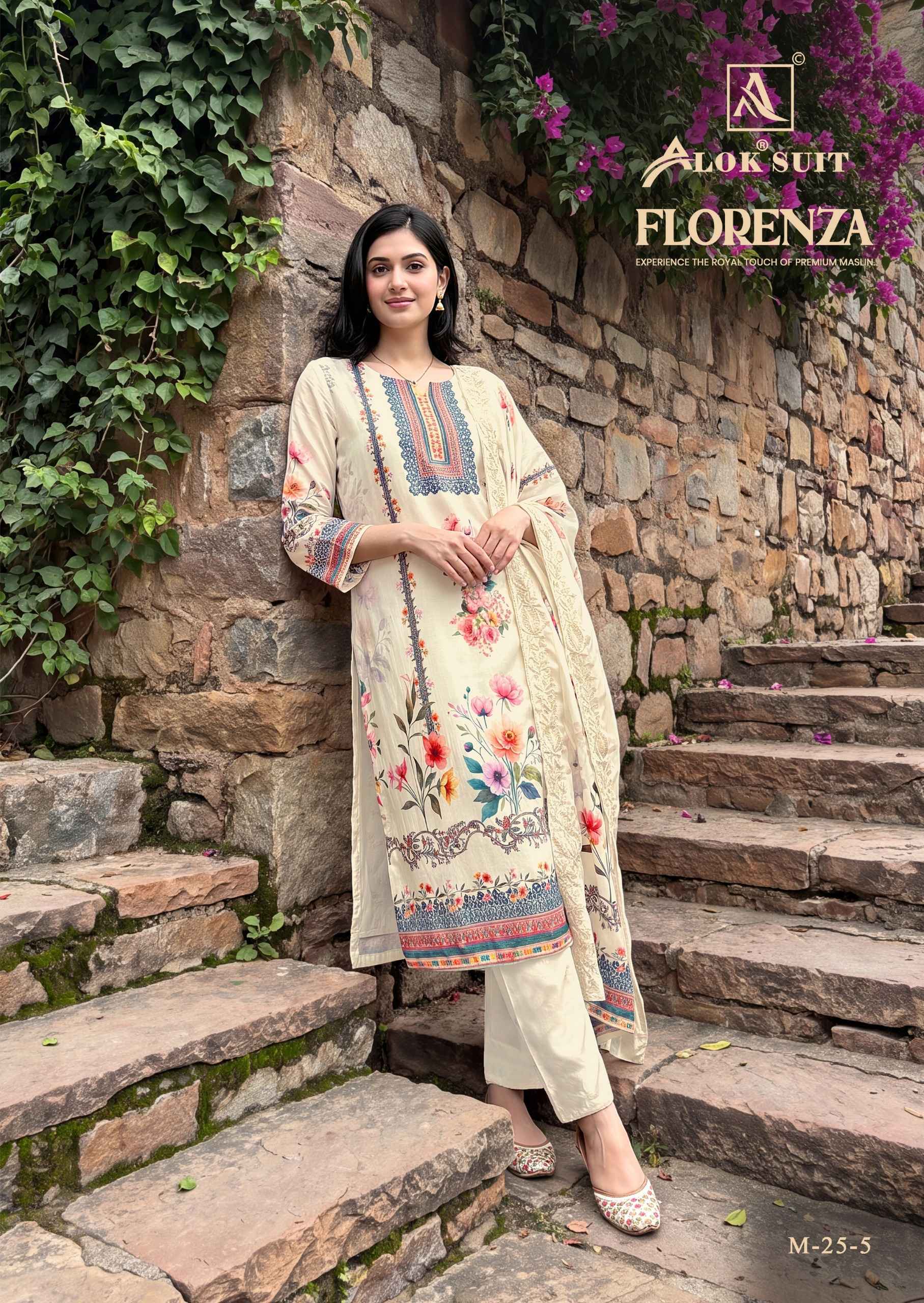 Alok Florenza Viscose Maslin Dress Material 6 pcs Catalogue