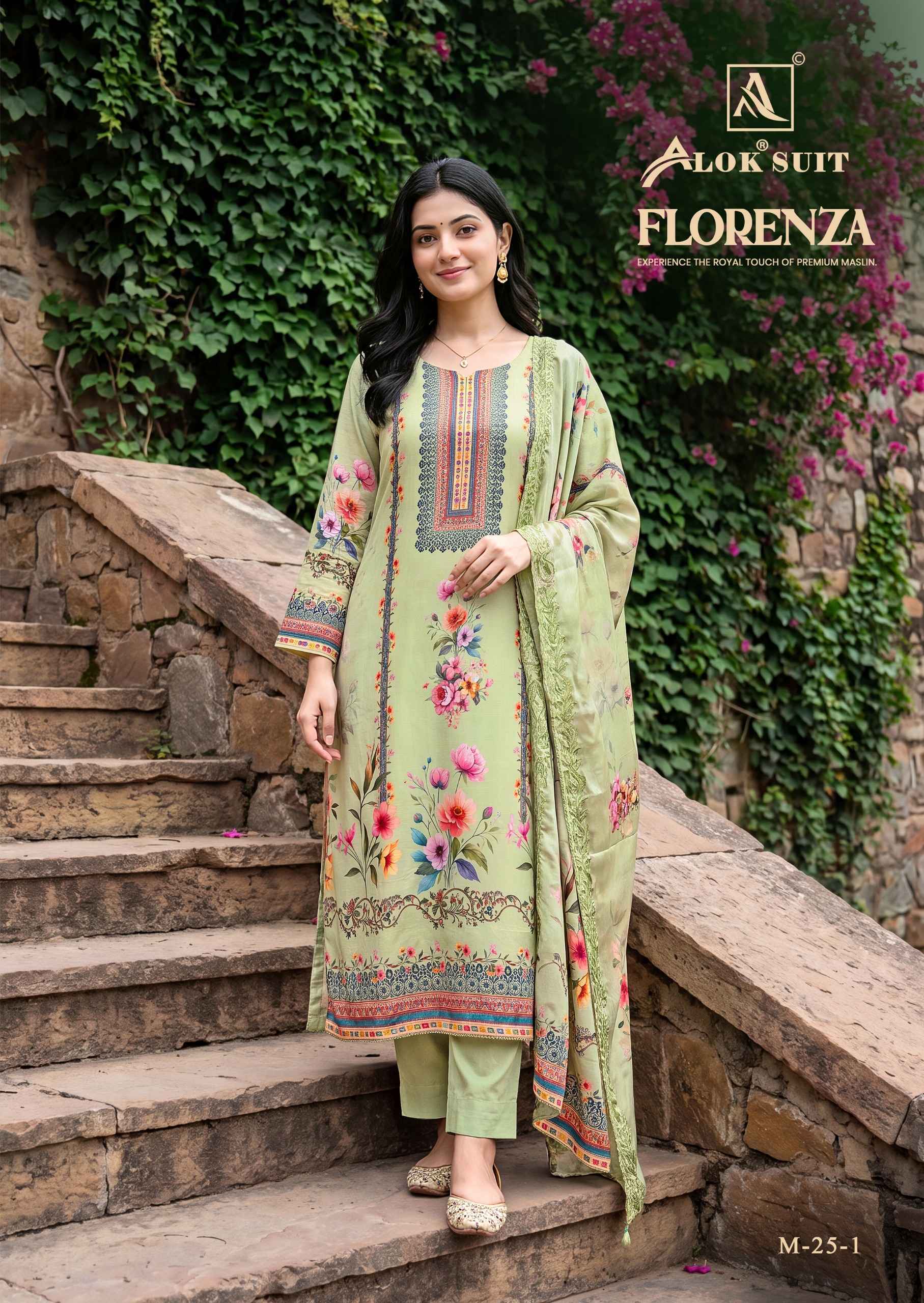 Alok Florenza Viscose Maslin Dress Material 6 pcs Catalogue