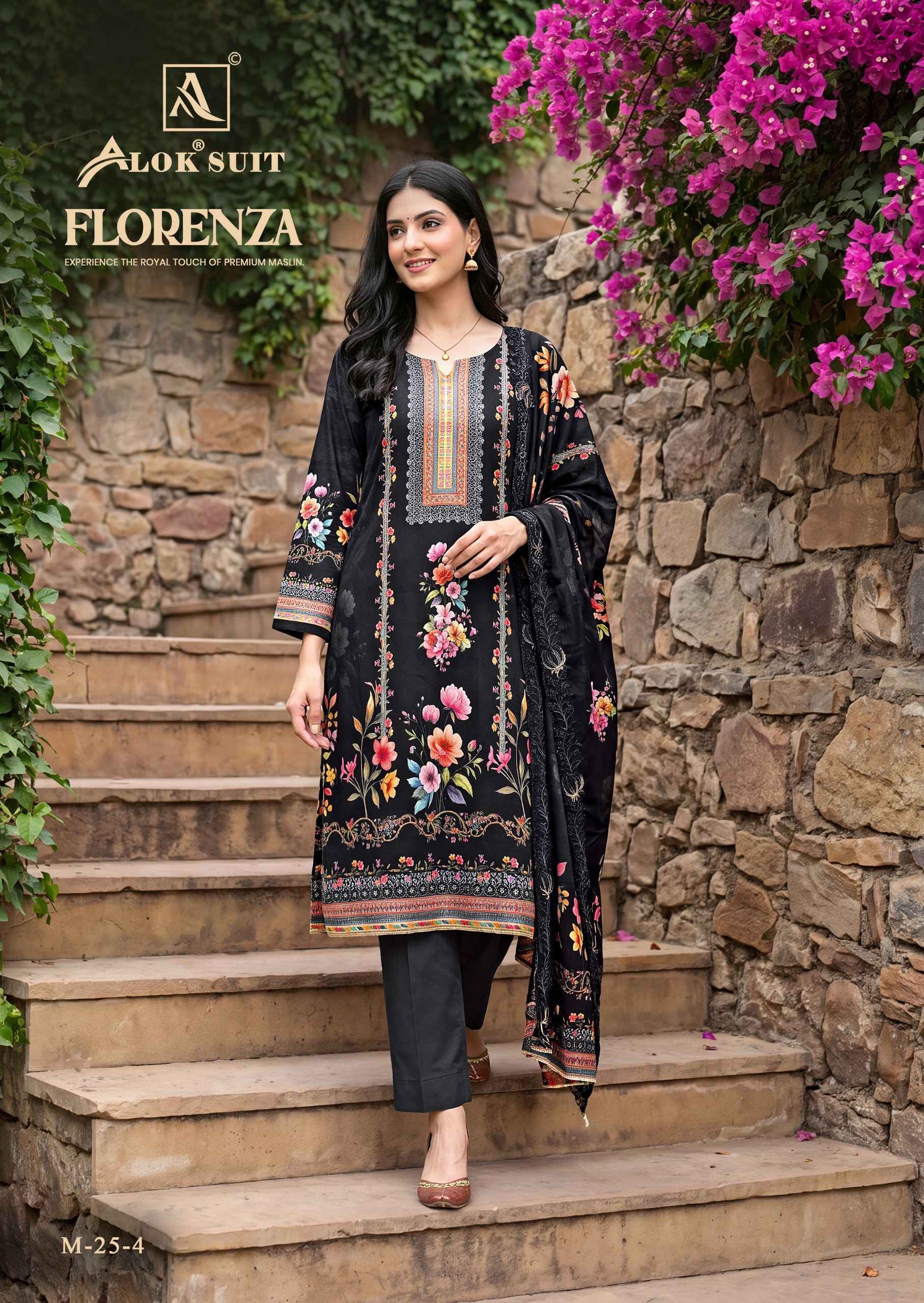 Alok Florenza Viscose Maslin Dress Material 6 pcs Catalogue