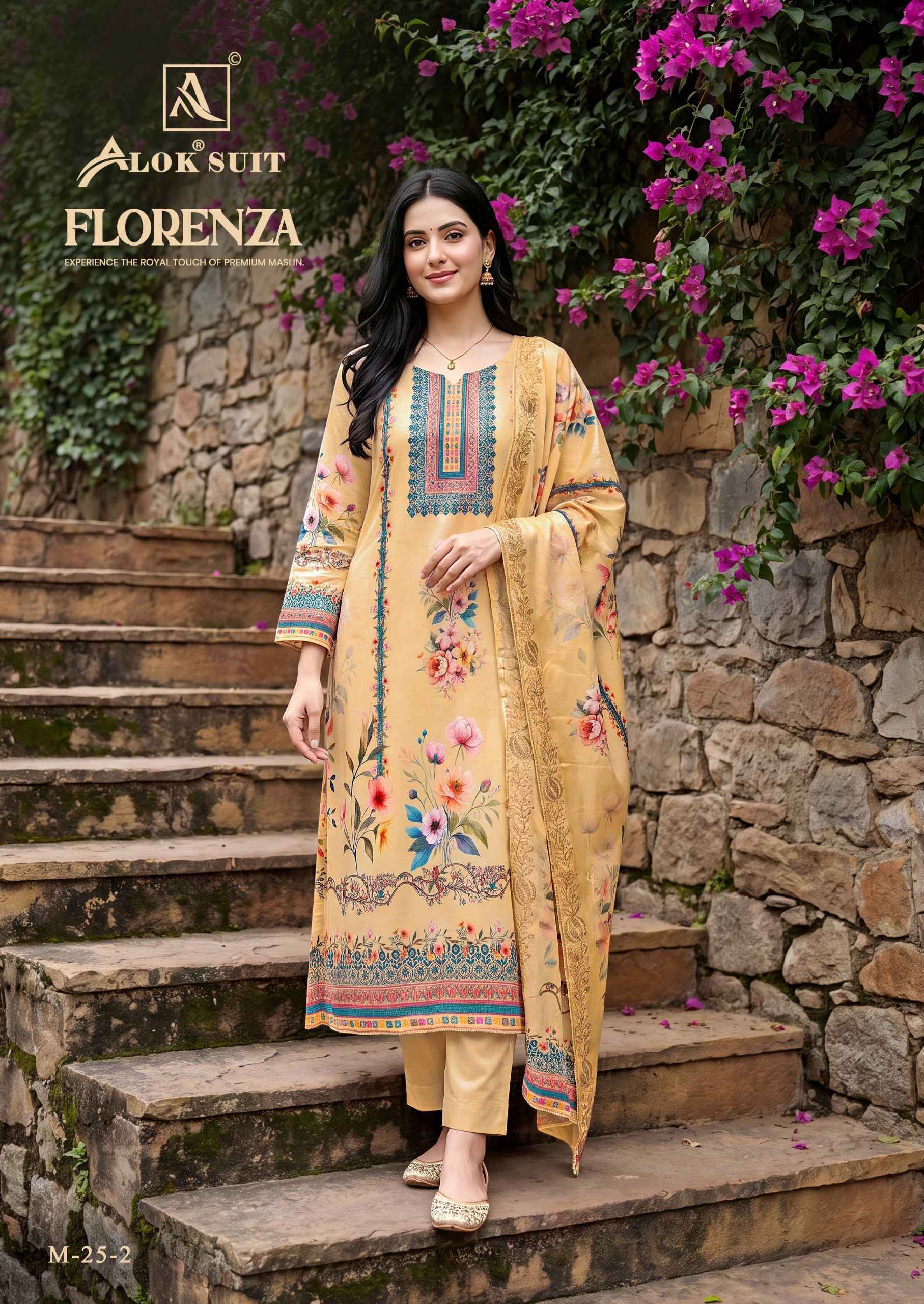 Alok Florenza Viscose Maslin Dress Material 6 pcs Catalogue