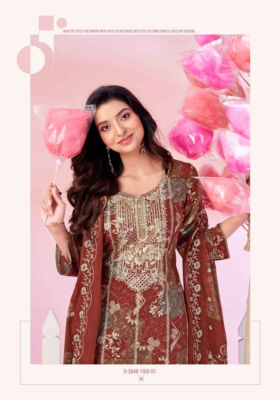 Alok Roohani Libas Cambric Cotton Dress Material 4 pcs Catalogue