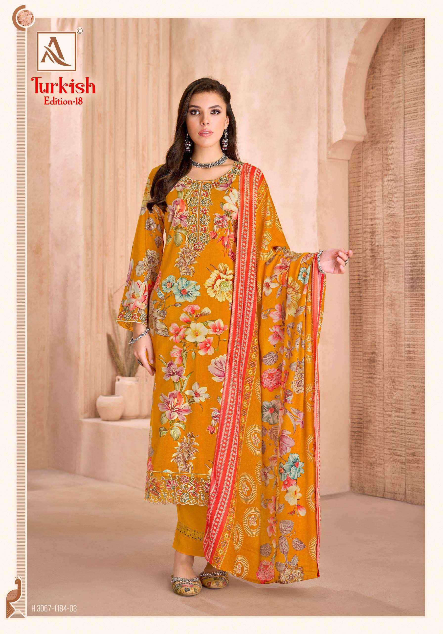 Alok Turkish Edition 18 Viscose Reyon Dress Material 6 pcs Catalogue