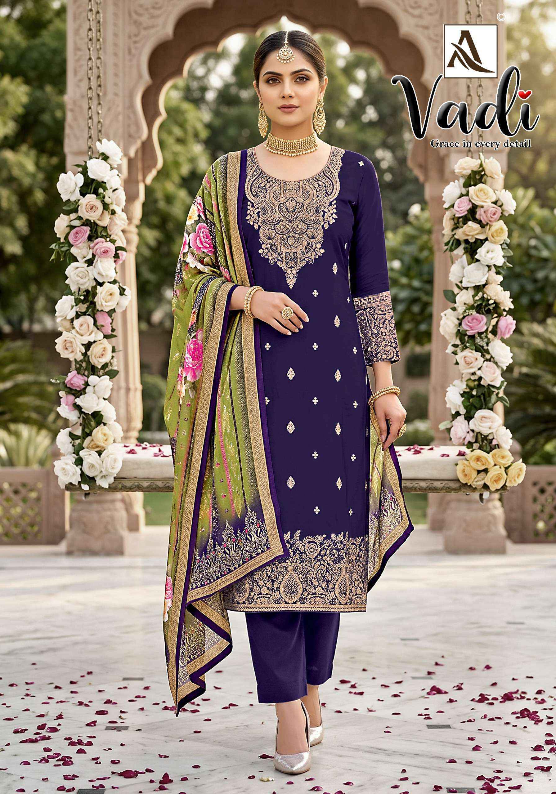 Alok Vadi Jacquard Dress Material 6 pcs Catalogue