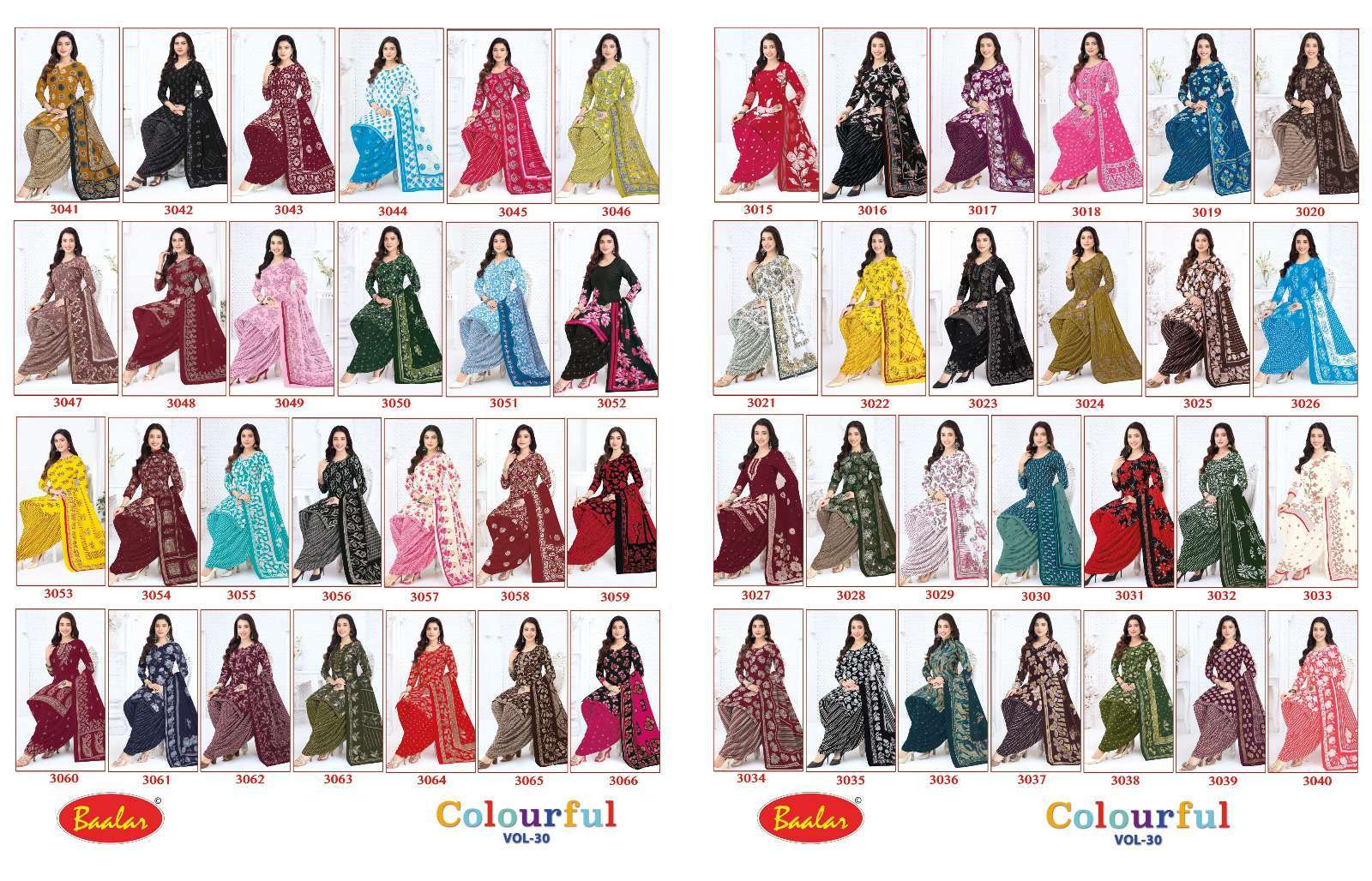 Baalar Colourful Vol 30 Cotton Dress Material 36 pcs Catalogue