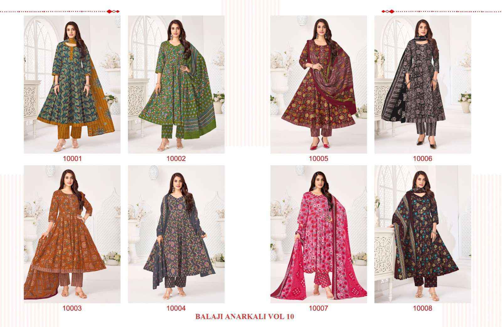 Balaji Anarkali Vol 10 Cotton Kurti Combo 8 pcs Catalogue