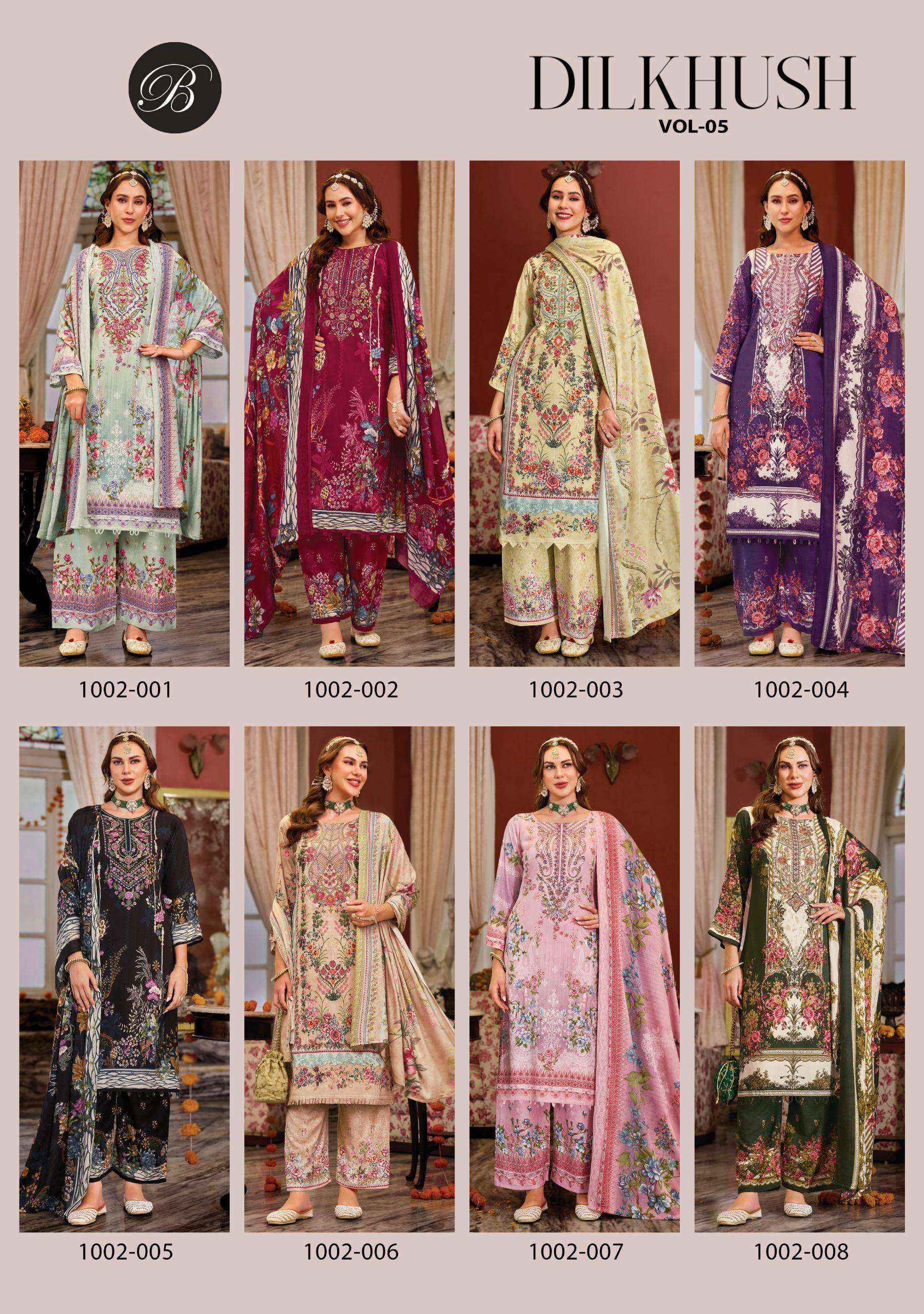 Belliza Dilkhush Vol 5 Viscose Rayon Dress Material 8 pcs Catalogue