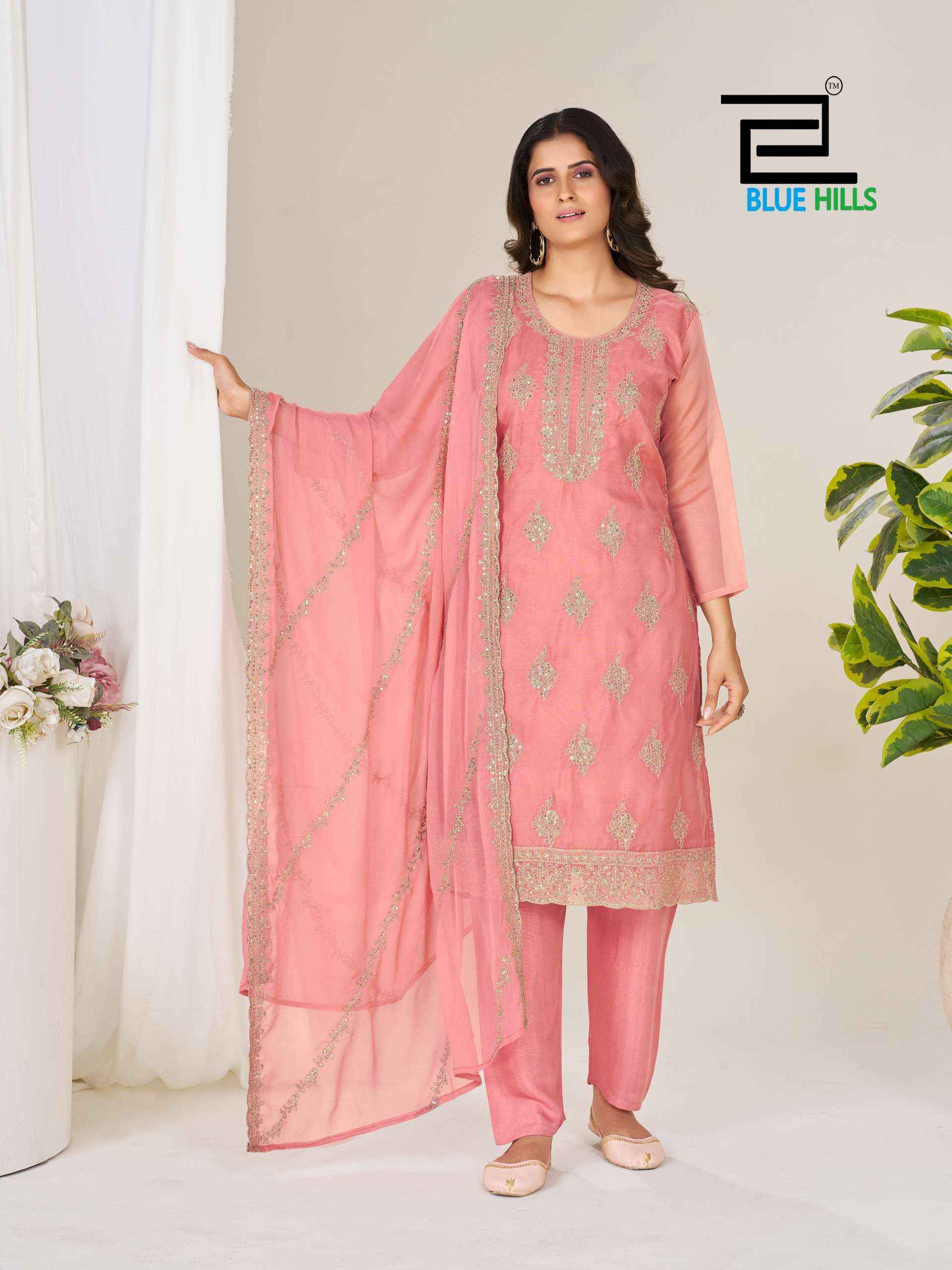 Blue Hills Golden Jubilee Organza Kurti Combo 4 pcs Catalogue