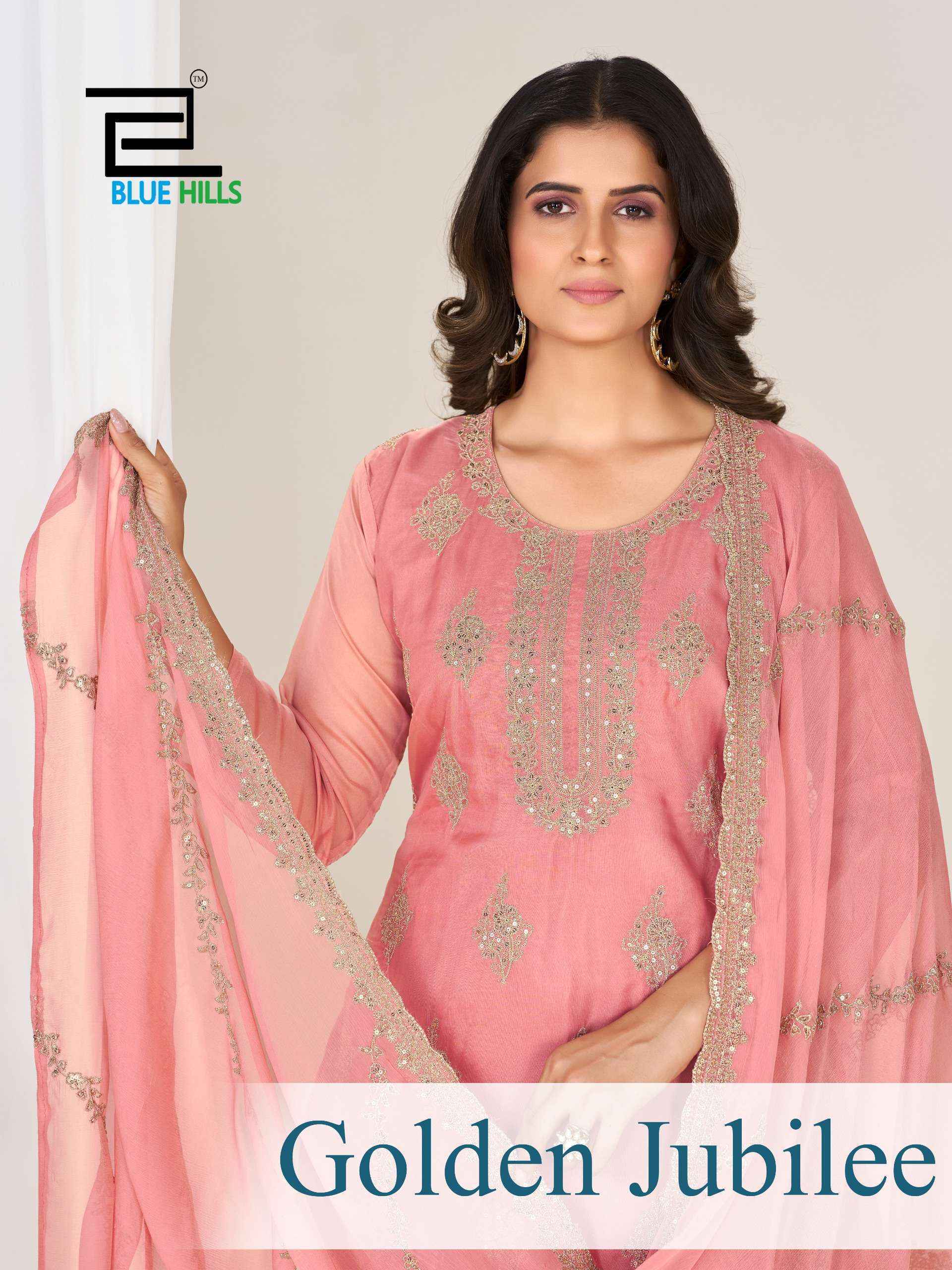 Blue Hills Golden Jubilee Organza Kurti Combo 4 pcs Catalogue