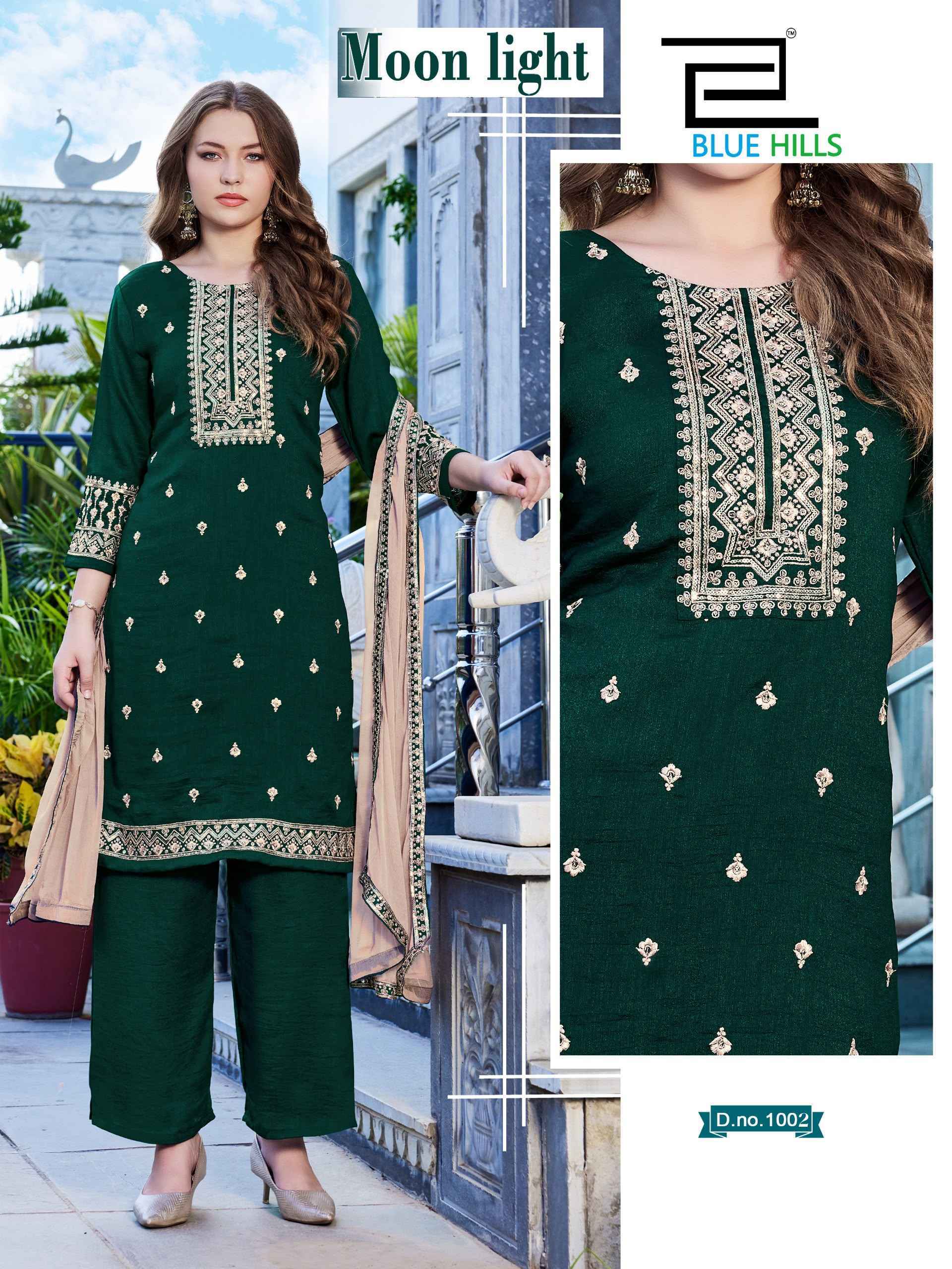 Blue Hills Moon Light Vichitra Kurti Combo 4 pcs Catalogue
