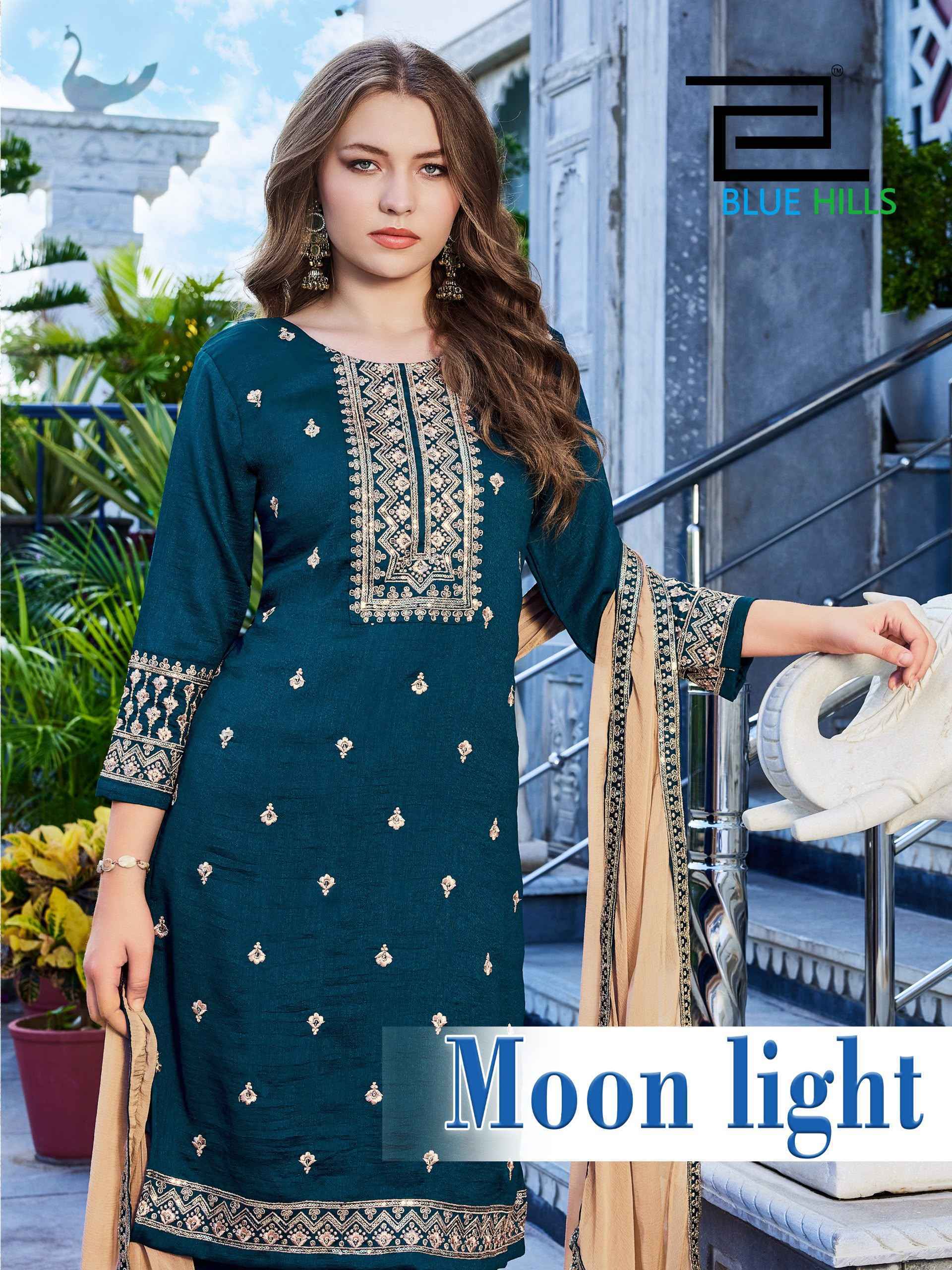 Blue Hills Moon Light Vichitra Kurti Combo 4 pcs Catalogue
