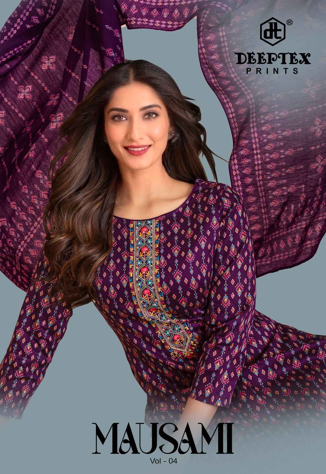 Deeptex Mausami Vol 4 Jam Satin Dress Material 8 pcs Catalogue