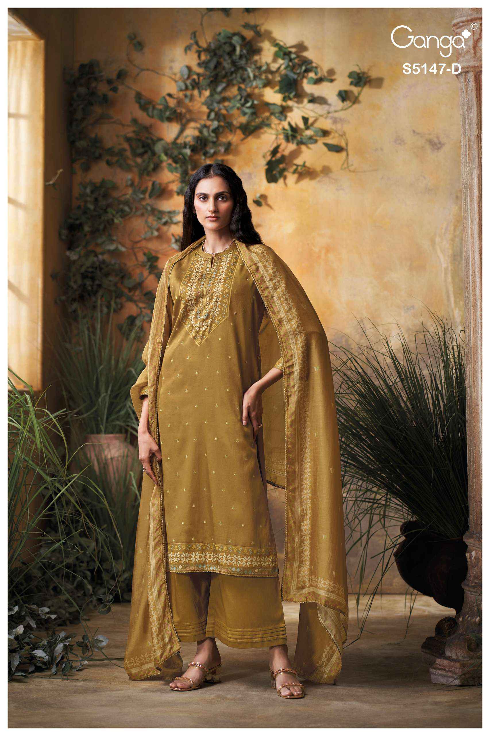 Ganga Yuvika 5147 Satin Cotton Dress Material 4 pcs Catalogue