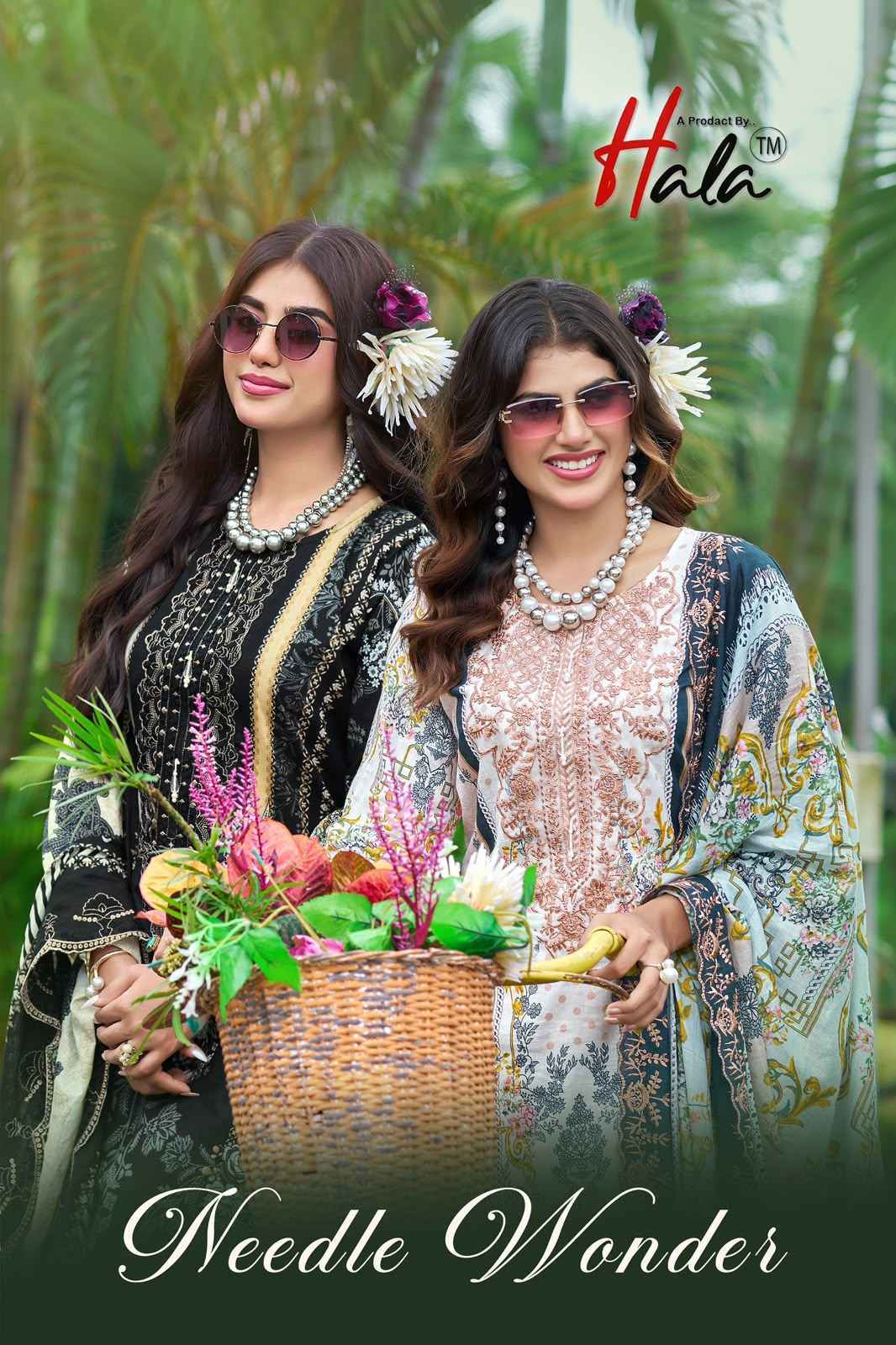 Hala Needle Wonder Lawn Cotton Dress Material 8 pcs Catalogue