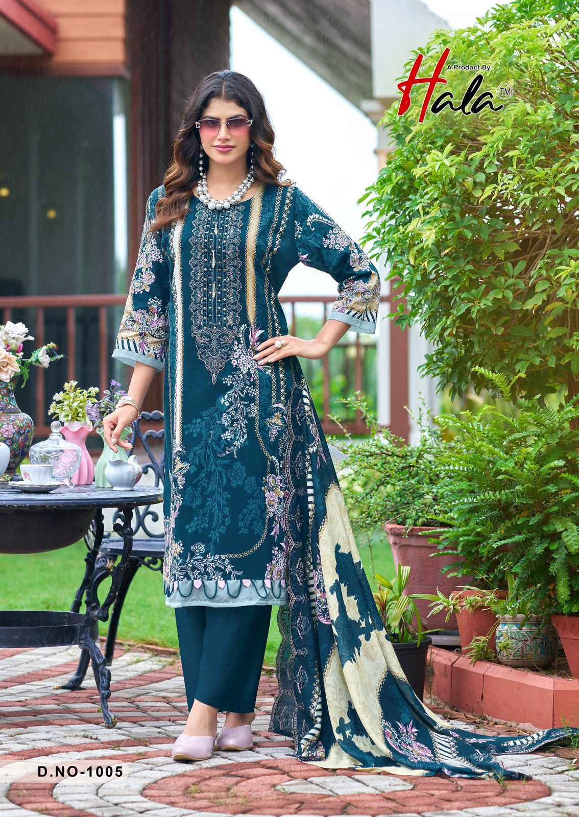 Hala Needle Wonder Lawn Cotton Dress Material 8 pcs Catalogue