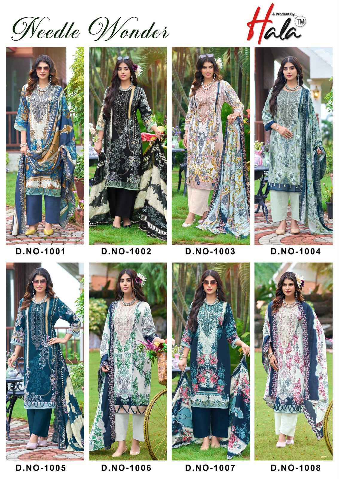 Hala Needle Wonder Lawn Cotton Dress Material 8 pcs Catalogue