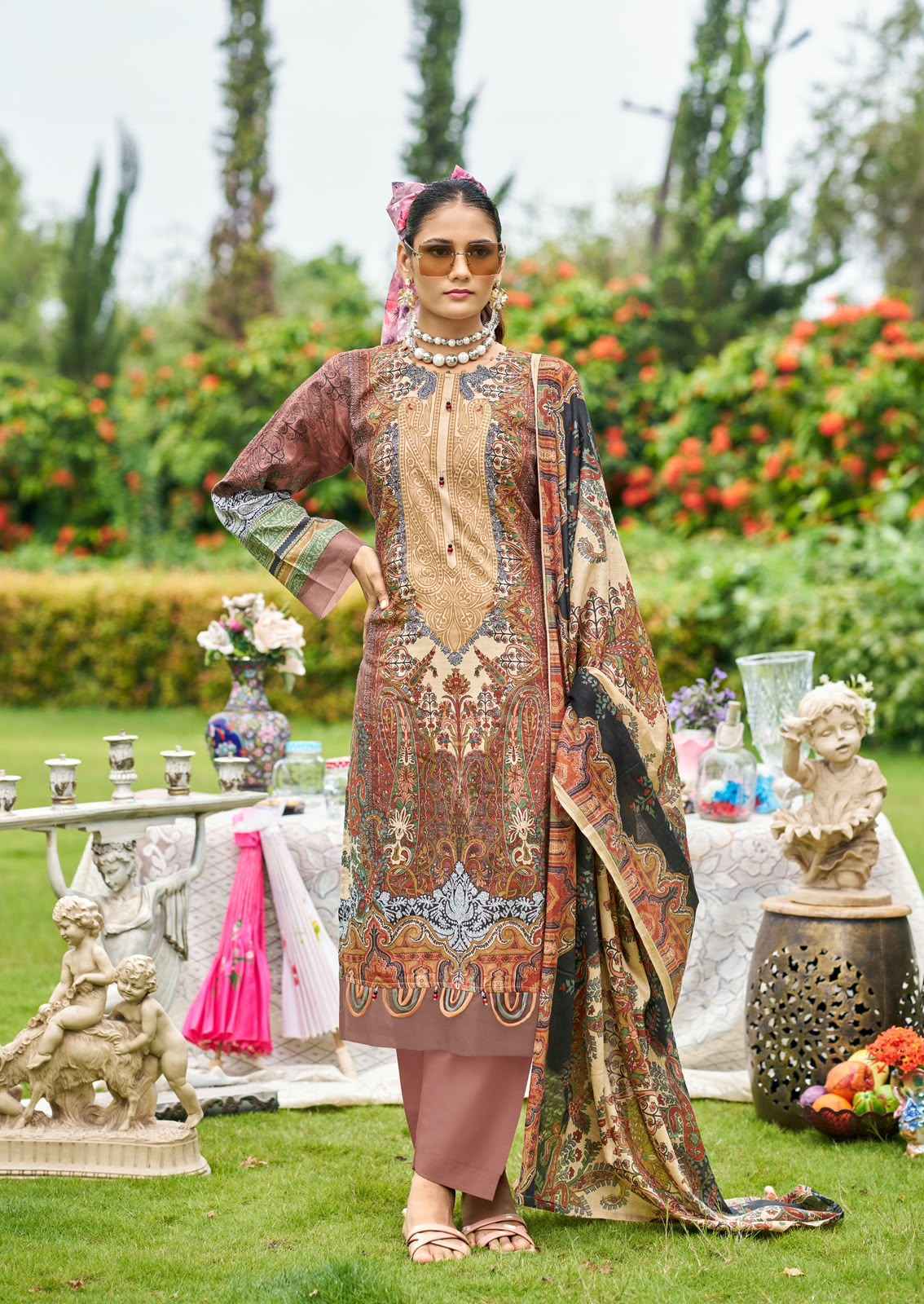 Ishaal Prints Gulmohar Vol 42 Lawn Cotton Dress Material 10 Pc Catalouge