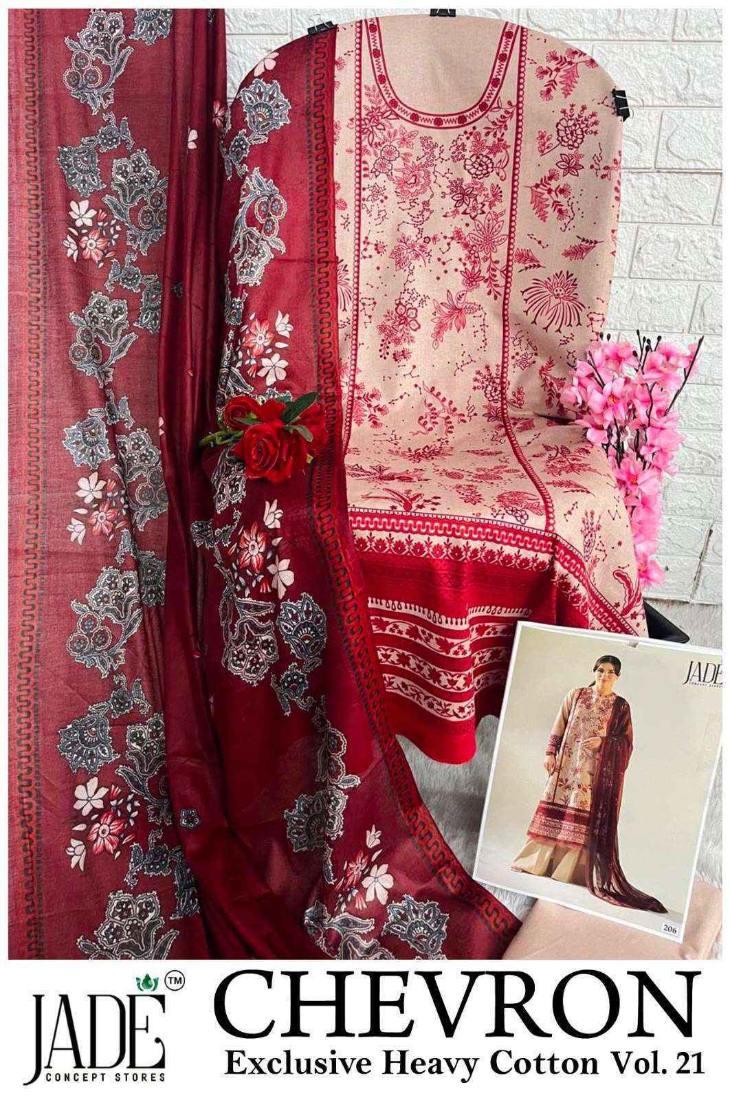 Jade Chevron Vol 21 Cotton Dress Material 6 Pc Catalog