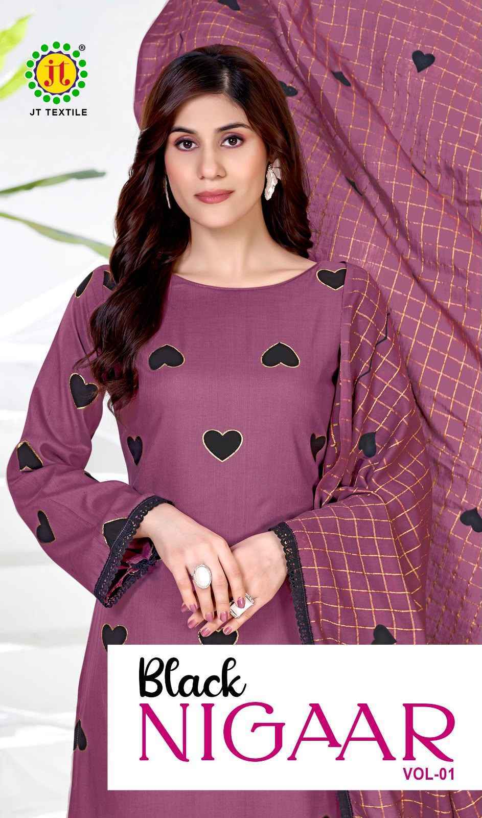 Jt Black Nigaar Rayon Dress Material 5 pcs Catalogue