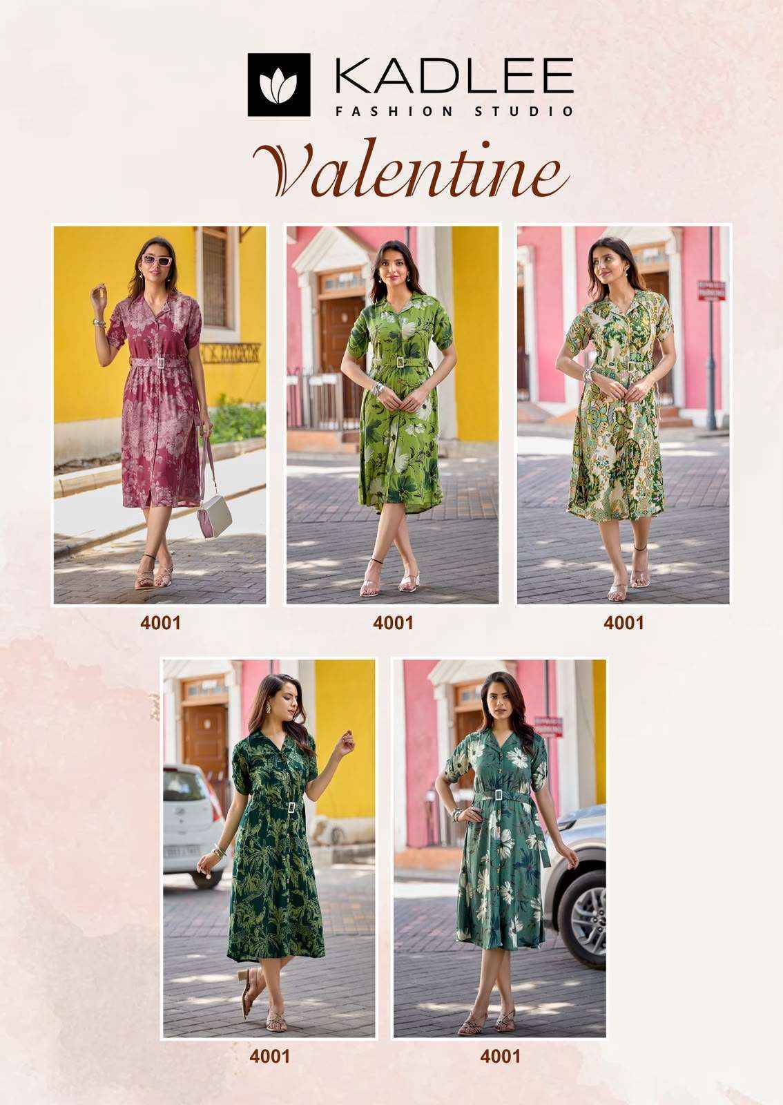 Kadlee Valentine Rayon Gown 5 pcs Catalogue