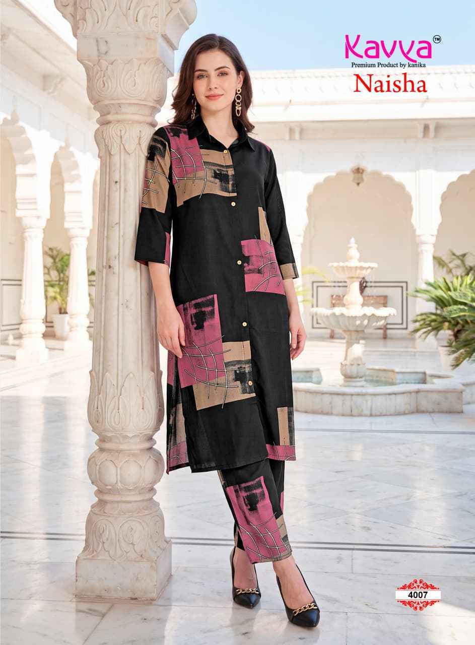 Kavya Naisha Vol 4 Egyptian Rayon Co Ord Set 10 pcs Catalogue