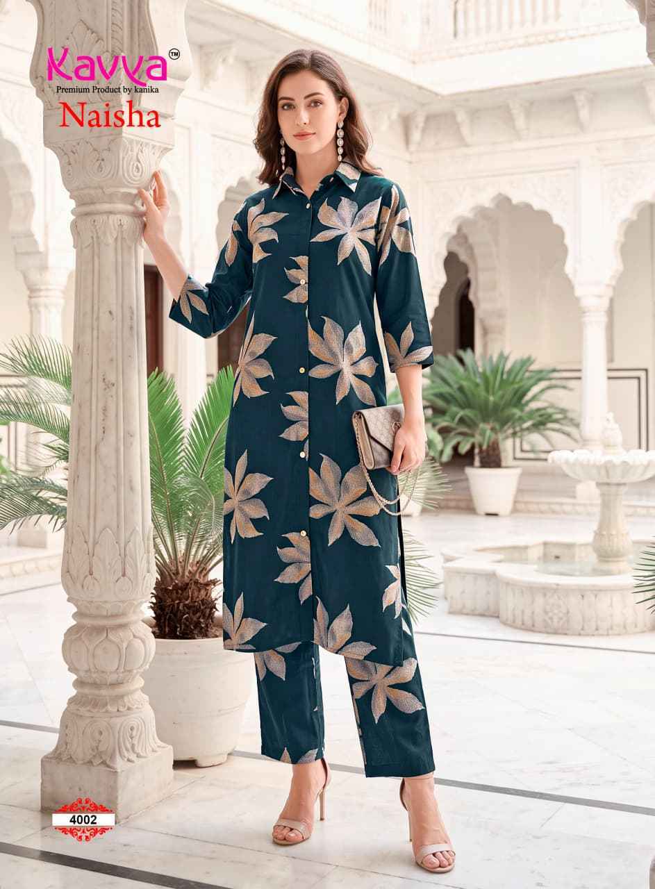 Kavya Naisha Vol 4 Egyptian Rayon Co Ord Set 10 pcs Catalogue