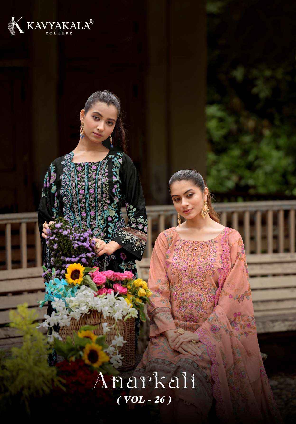 Kavyakala Anarkali Vol 26 Lawn Cotton Dress Material 8 pcs Catalogue