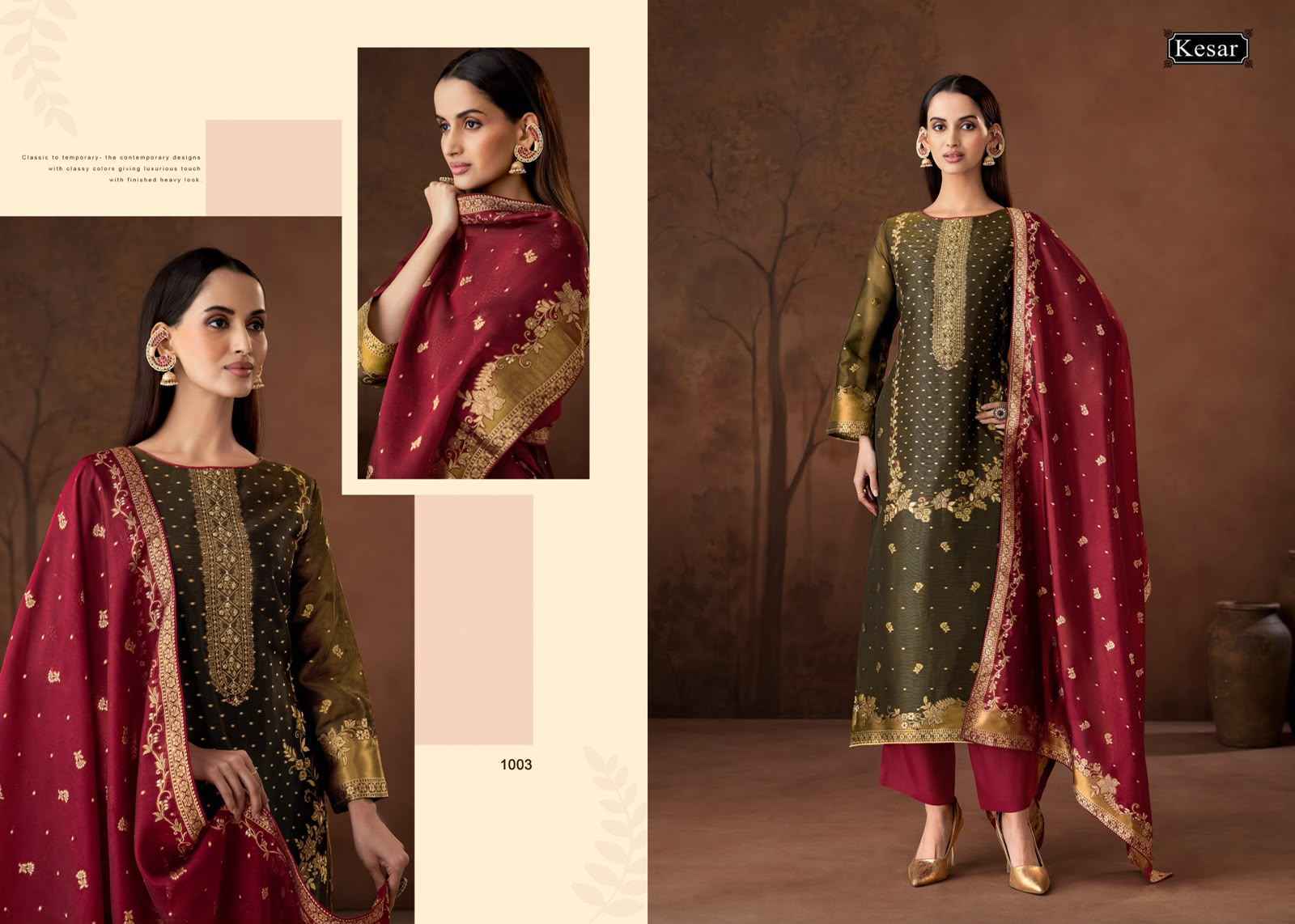 Kesar Karachi Prints Raashi Viscose Silk Dress Material 4 pcs Catalogue