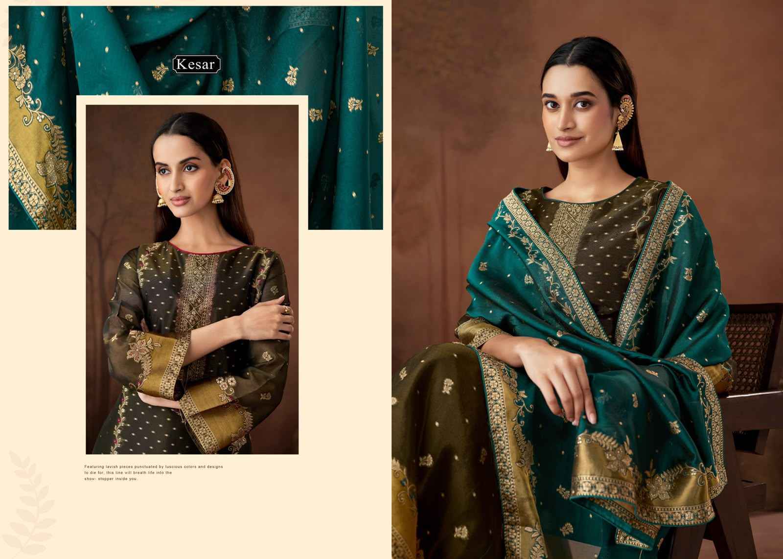 Kesar Karachi Prints Raashi Viscose Silk Dress Material 4 pcs Catalogue