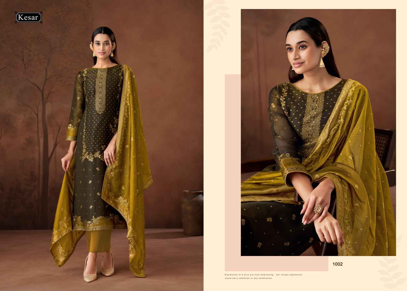Kesar Karachi Prints Raashi Viscose Silk Dress Material 4 pcs Catalogue