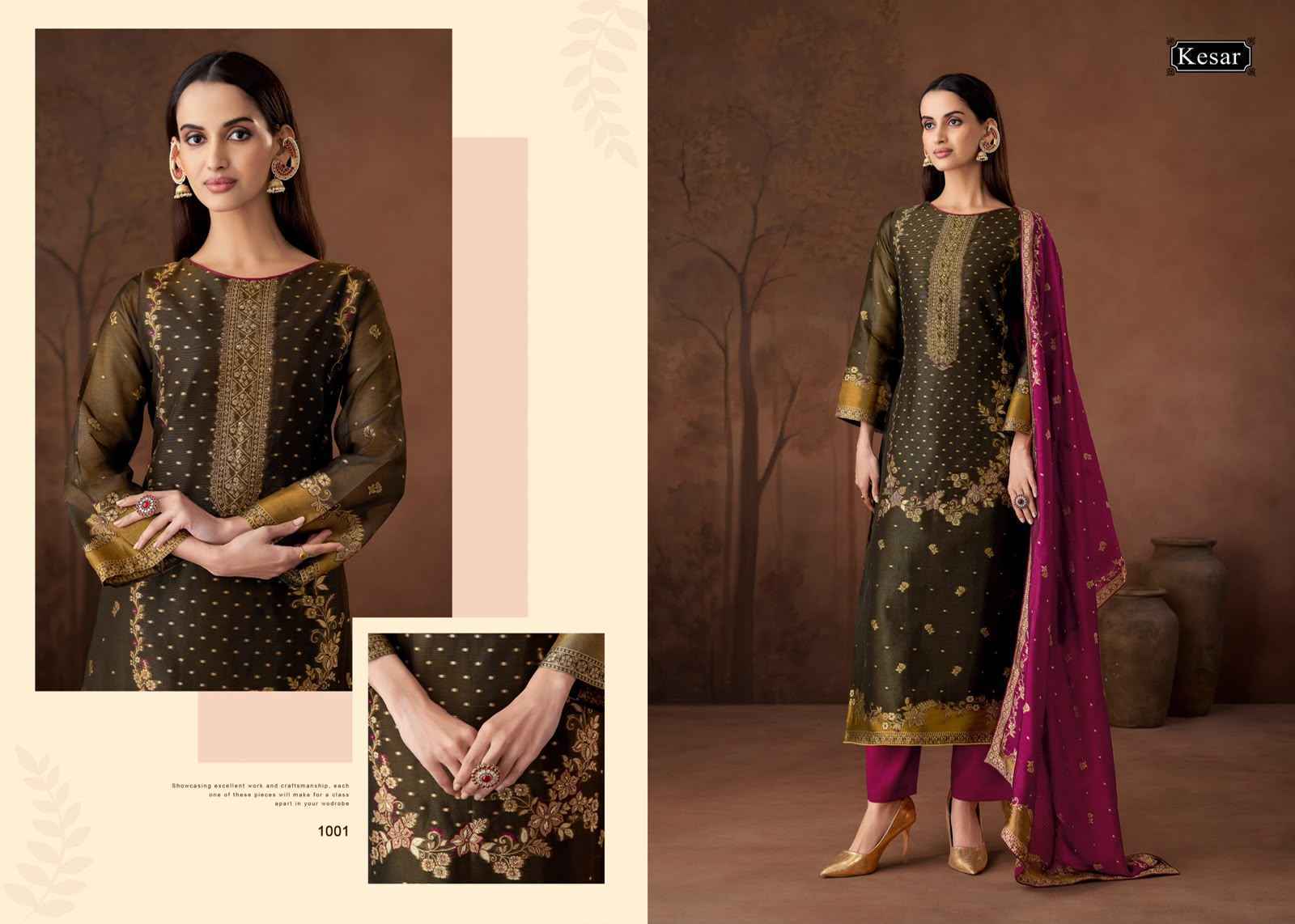 Kesar Karachi Prints Raashi Viscose Silk Dress Material 4 pcs Catalogue