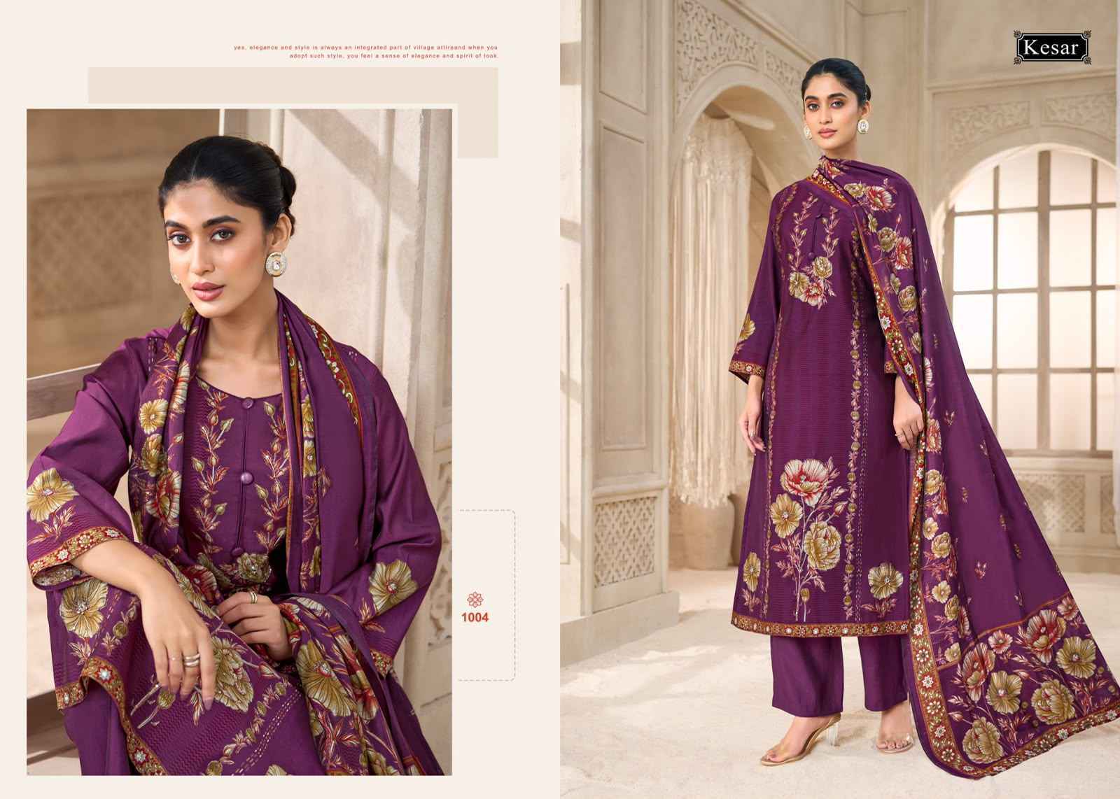 Kesar Palak Muslin Dress Material 4 pcs Catalogue