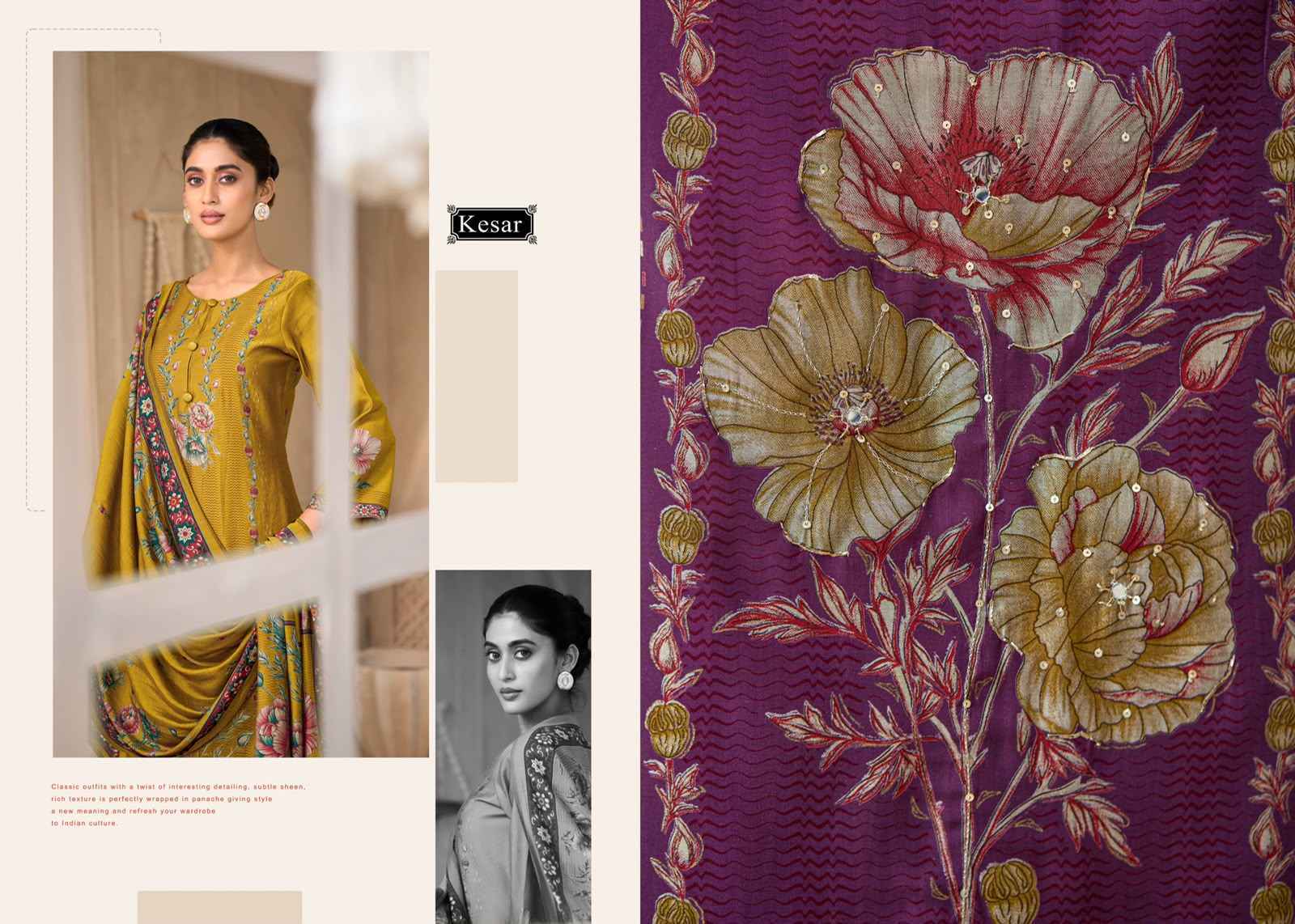 Kesar Palak Muslin Dress Material 4 pcs Catalogue
