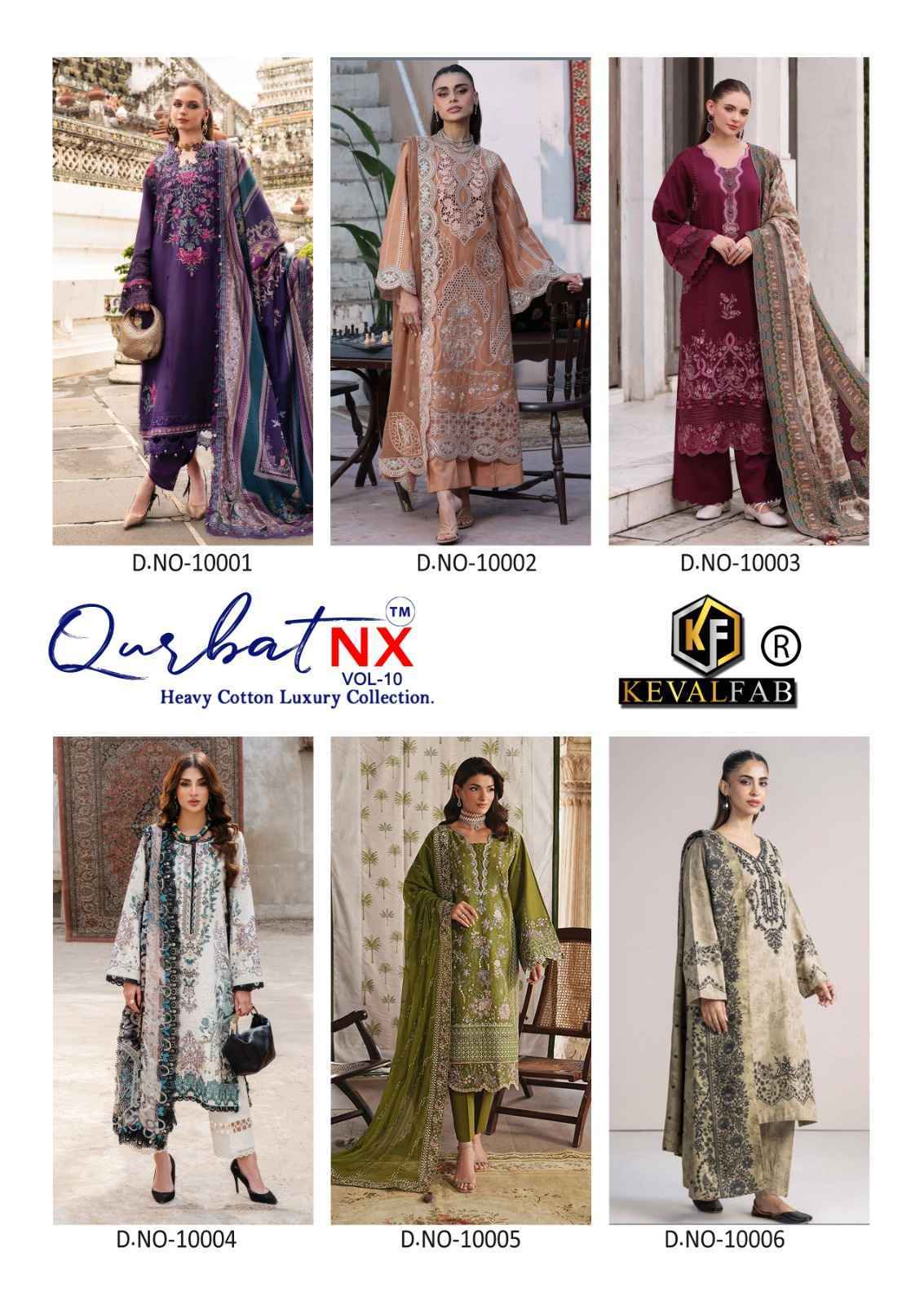 Keval Fab Qurbat Nx Vol 10 Cotton Dress Material 6 pc Cataloge