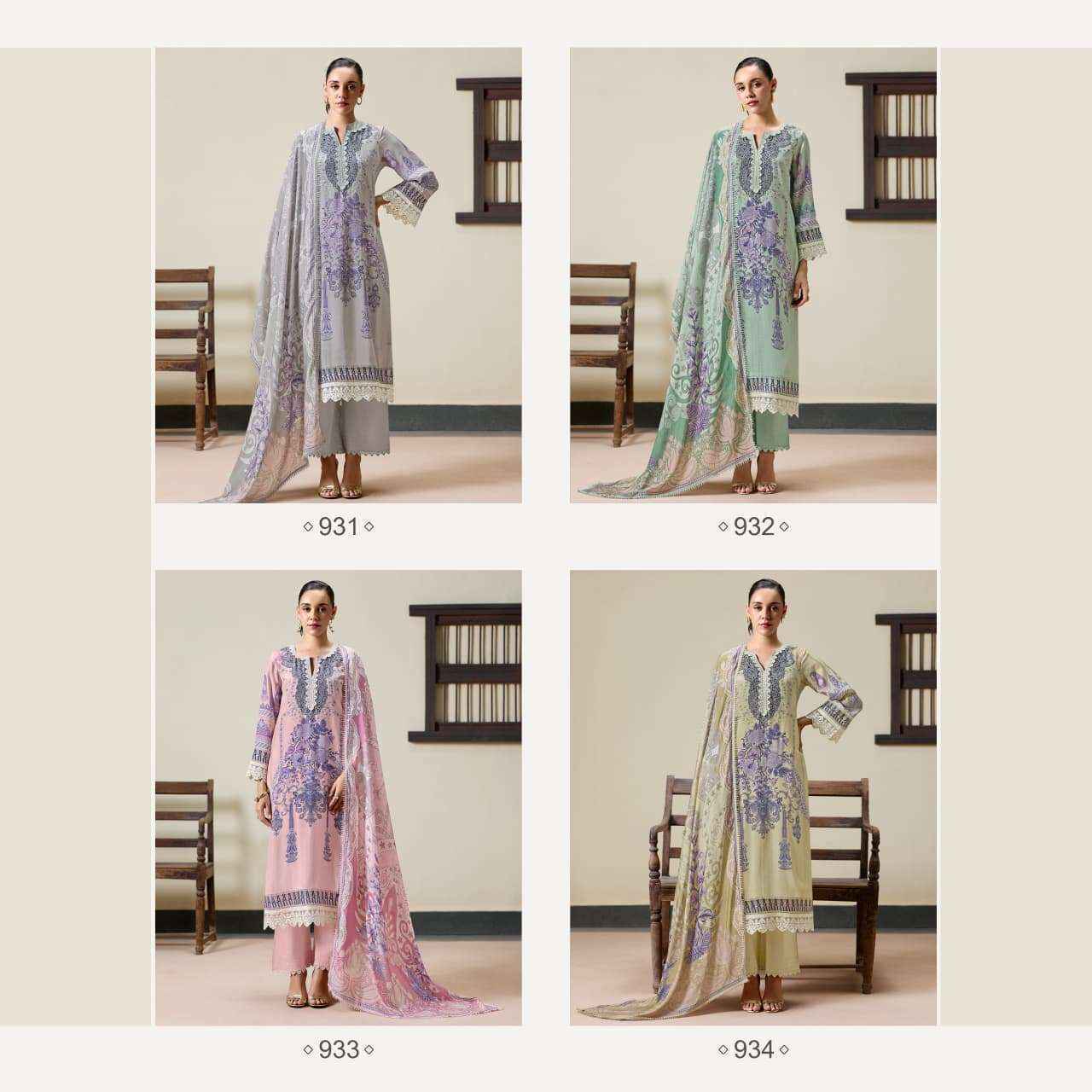 Kimora Imperial Muslin Dress Material 4 pcs Catalogue