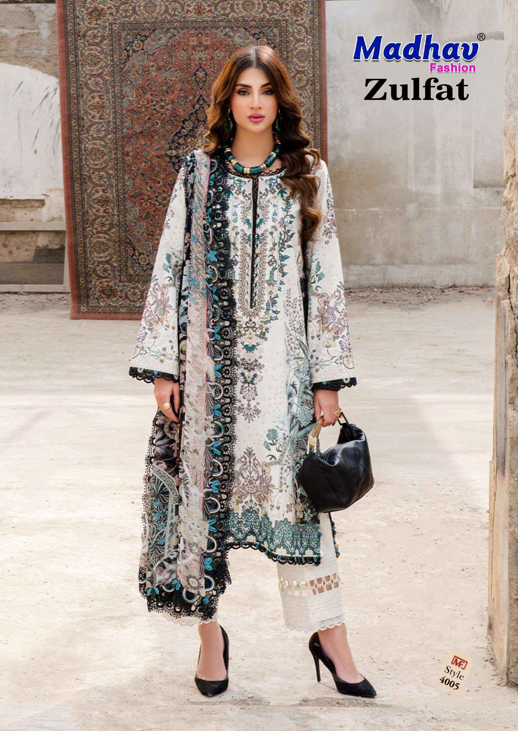 Madhav Fashion Zulfat Vol 4 Lawn Cotton Dress Material 6 pcs Catalogue