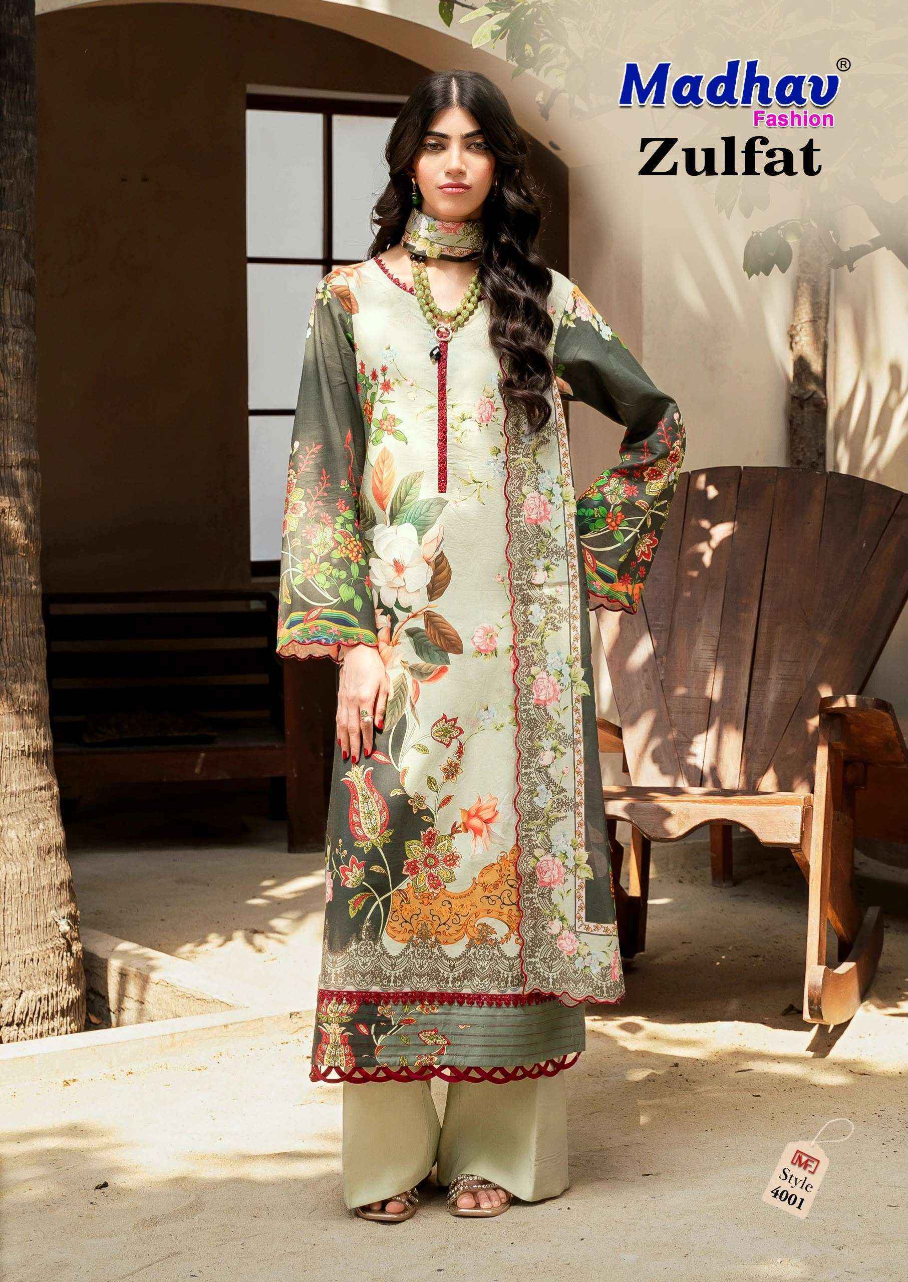 Madhav Fashion Zulfat Vol 4 Lawn Cotton Dress Material 6 pcs Catalogue