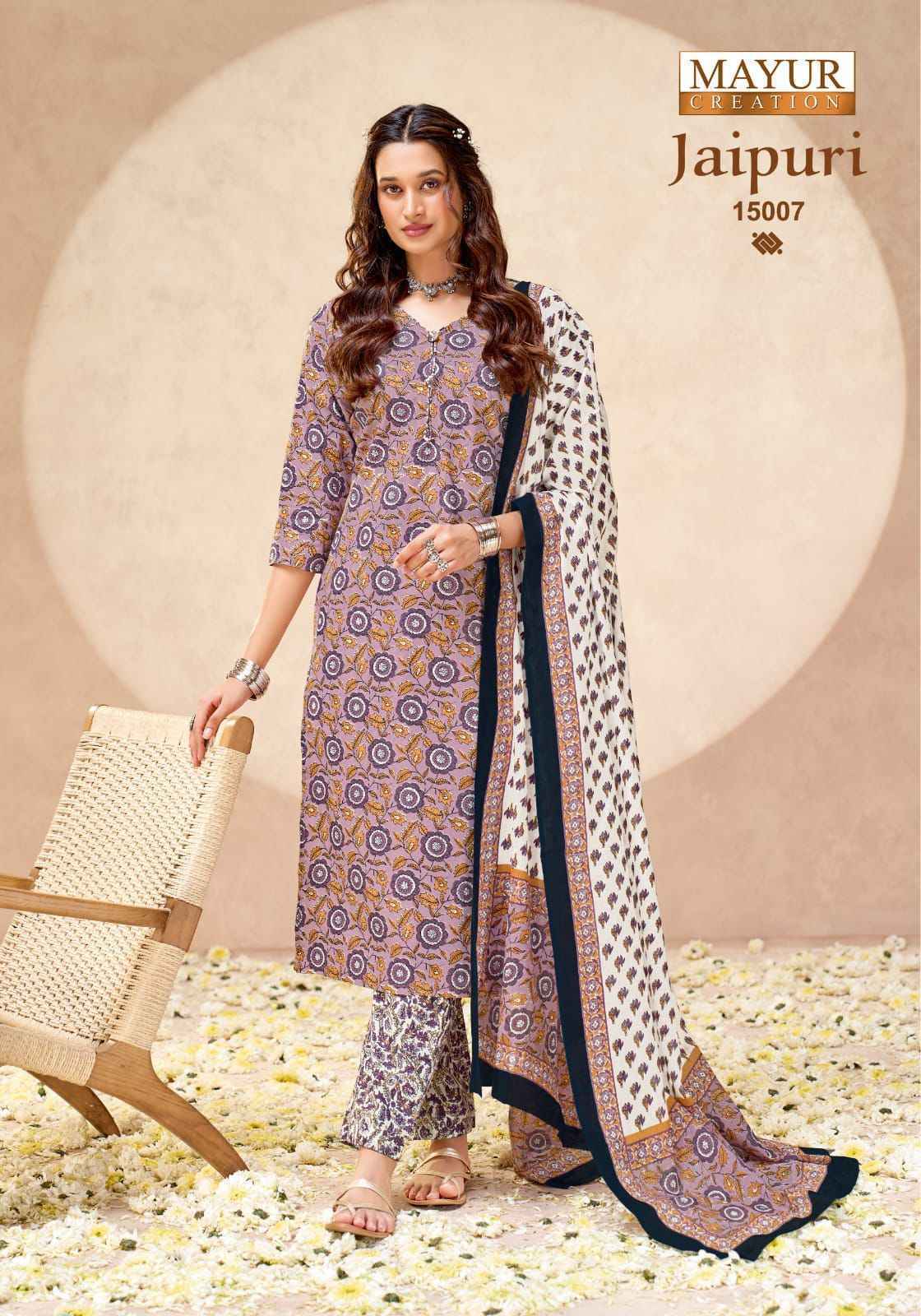 Mayur Creation Jaipuri Vol 15 Readymade Cotton Dress 10 pcs Catalogue