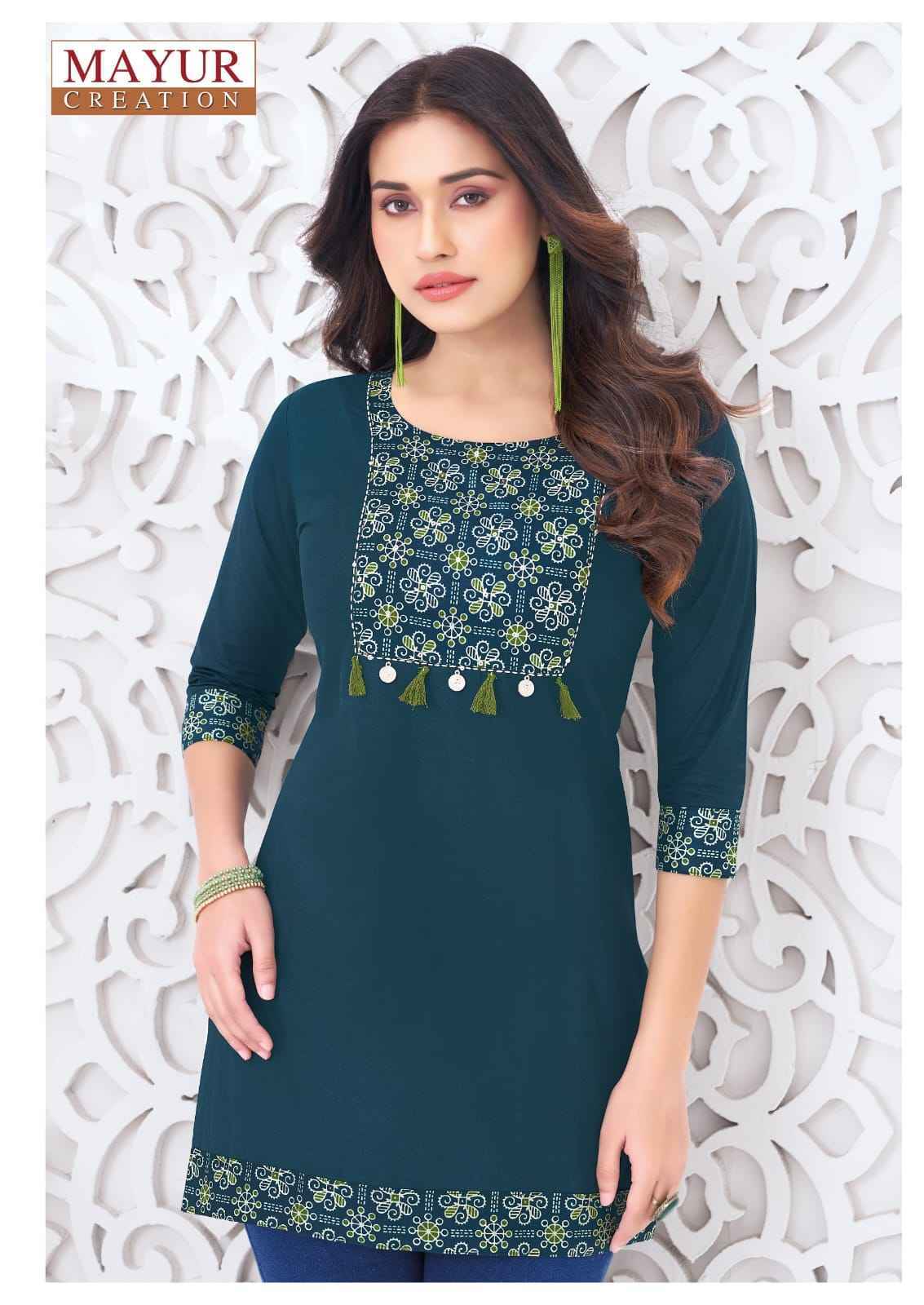 Mayur Creation Vastra Vol 4 Poplin Cotton Tunic Top 10 pcs Catalogue
